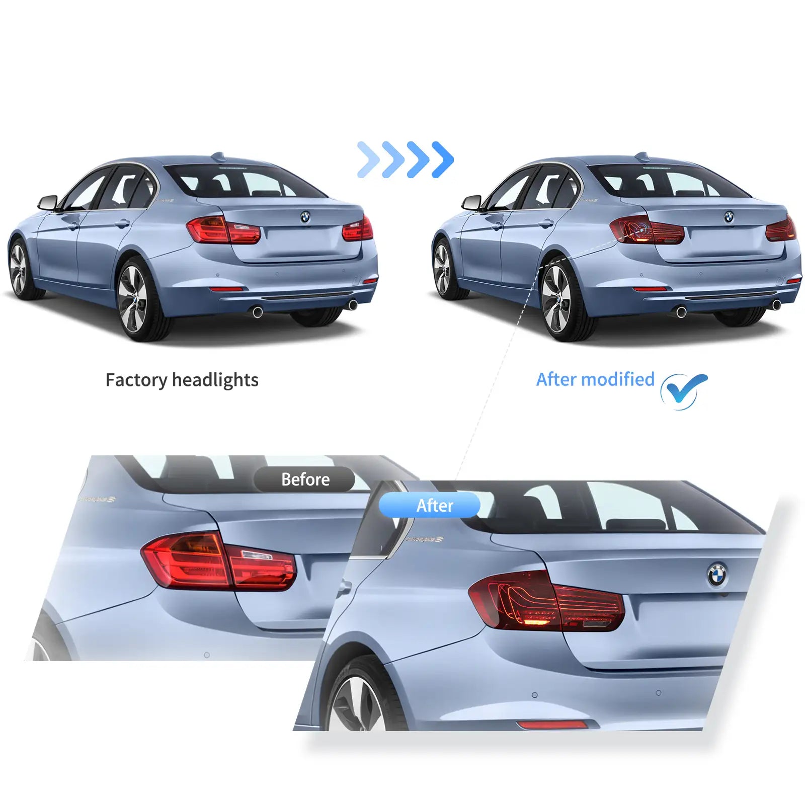 12-19 BMW F30 F80 3 serie VLAND Laser bakljus CSL stil [E-märkt] - 6