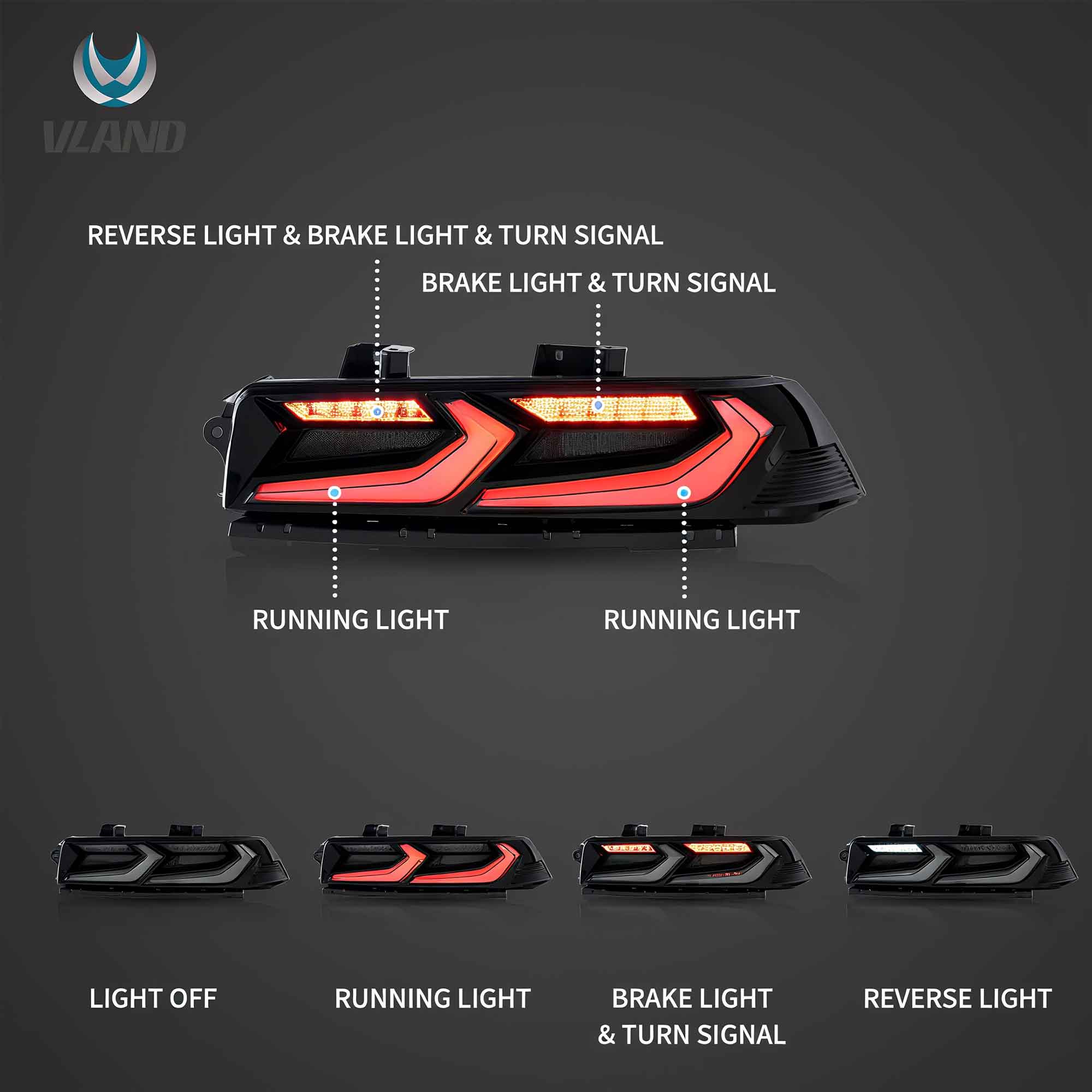 VLAND 2014-2015 Chevrolet Camaro 5th Gen Facelift LED bakljus - 6