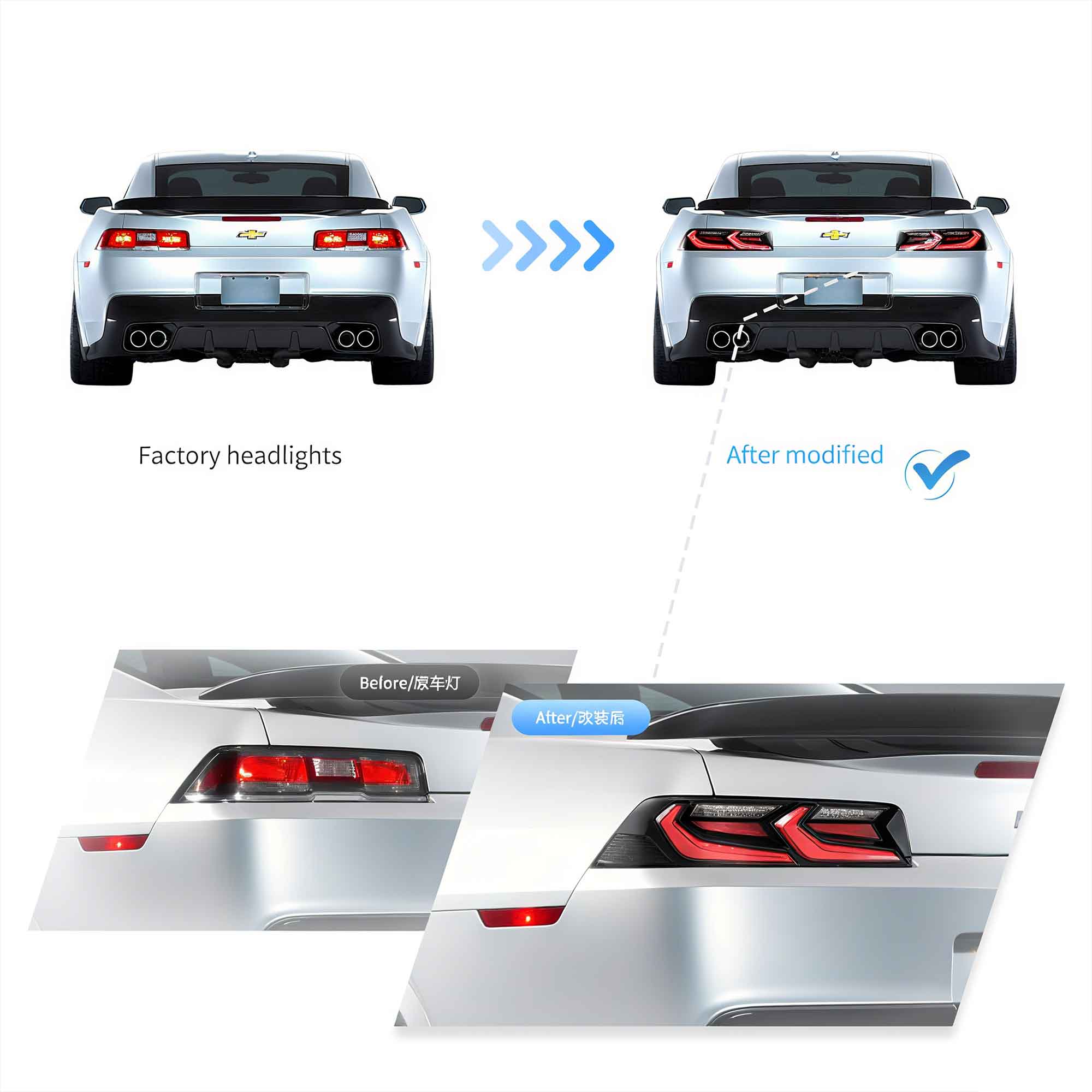 VLAND 2014-2015 Chevrolet Camaro 5th Gen Facelift LED bakljus - 11