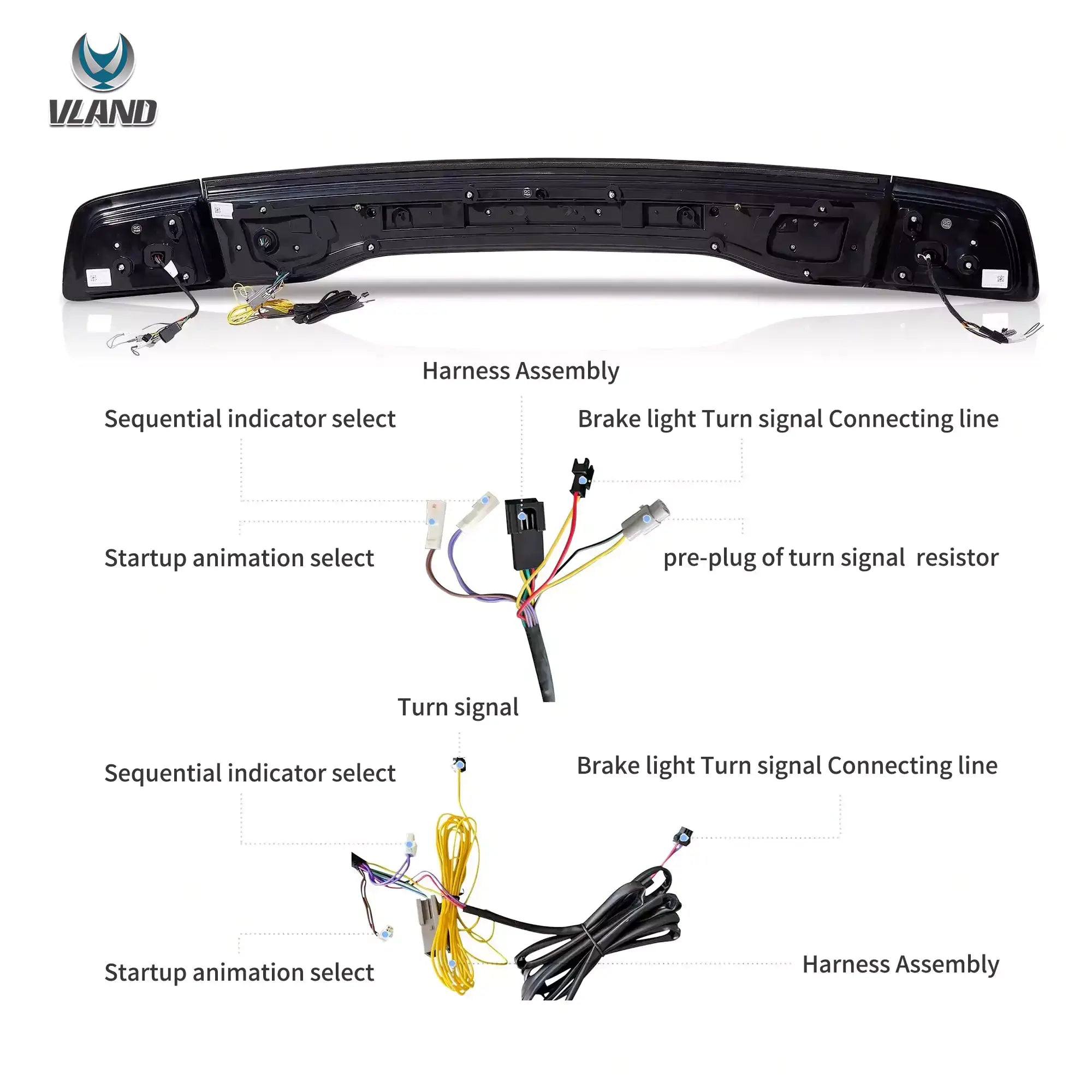 2011-2014 Dodge Charger bakljus Vland Full LED W/ Yellow Turn Signal - 3