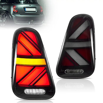 01-06 Mini Cooper R50 R52 R53 Vland Union Jack LED bakljus sekventiell blinkers [E-mark]