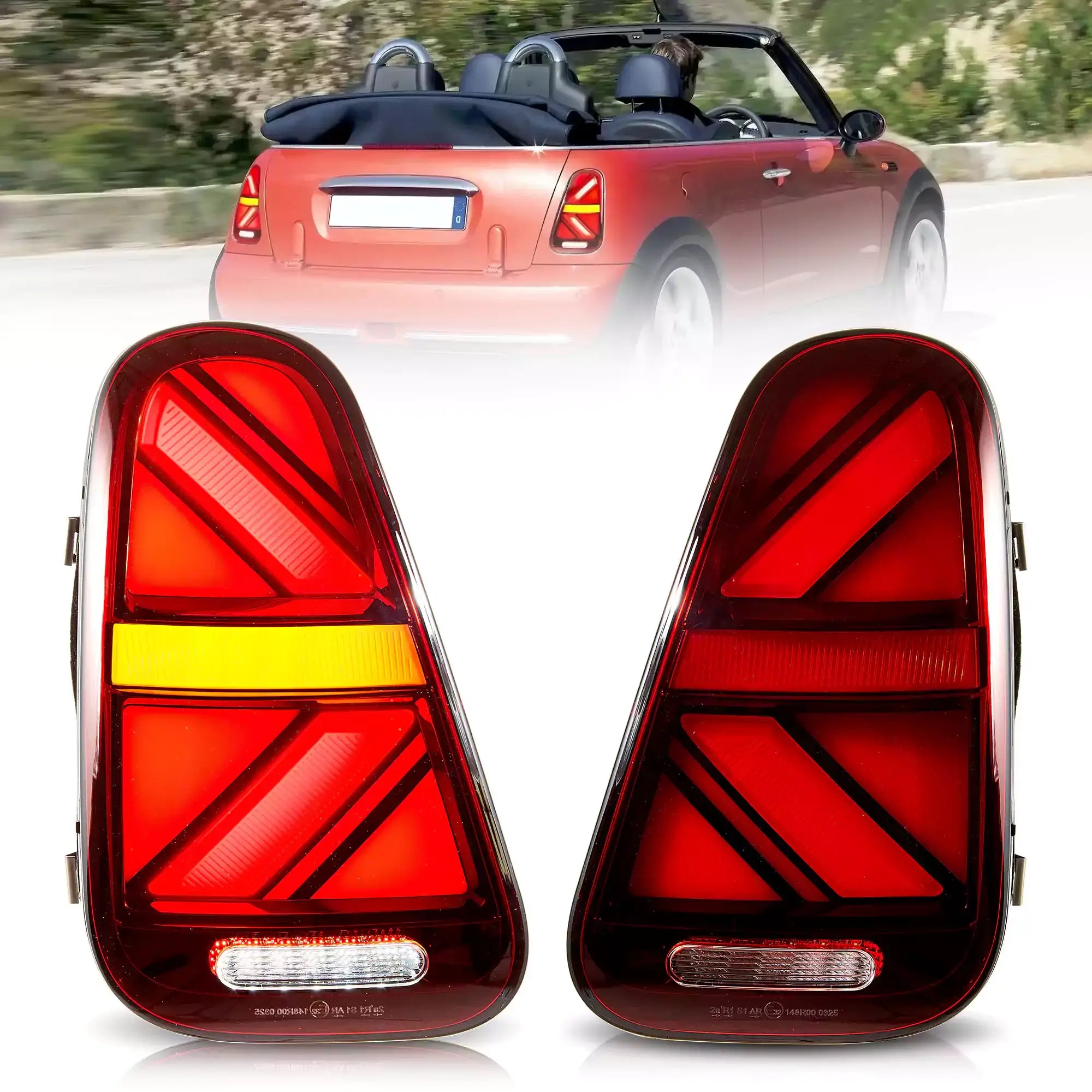 01-06 Mini Cooper R50 R52 R53 Vland Union Jack LED bakljus sekventiell blinkers [E-mark] - 2
