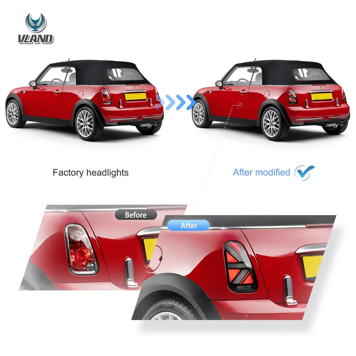 01-06 Mini Cooper R50 R52 R53 Vland Union Jack LED bakljus sekventiell blinkers [E-mark] - 8