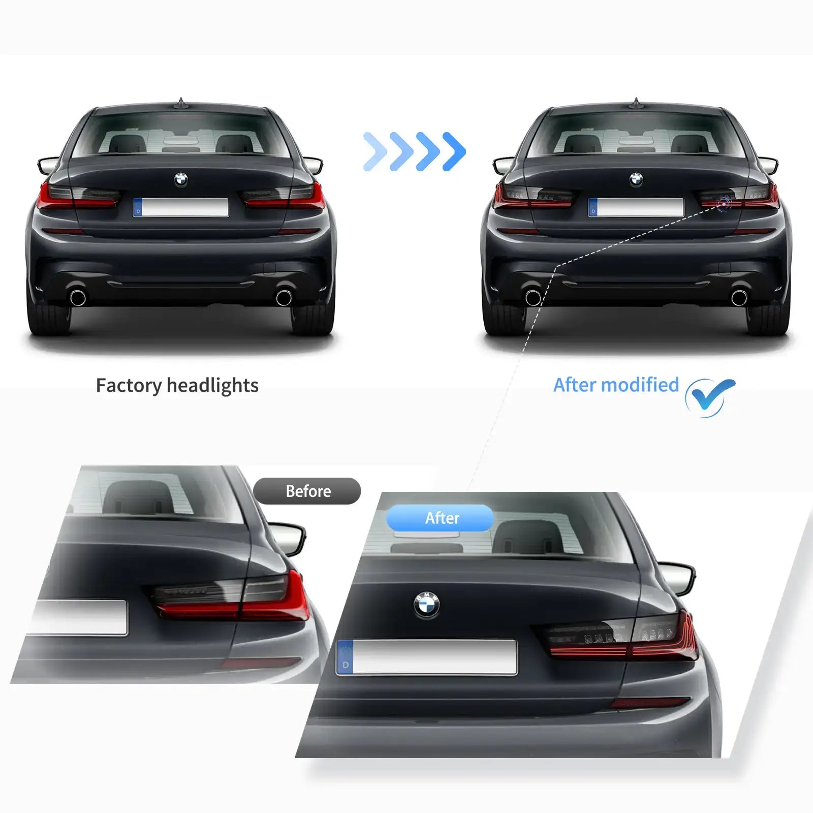 19 och framåt BMW 3-serie G20/G80 M3 VLAND Laser bakljus CSL stil [E-märkt] - 7