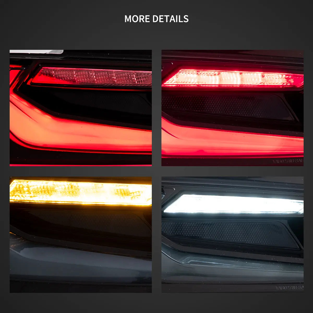 VLAND bakljus Fit för 2016-2018 Chevrolet Camaro med amber turn signal - 12