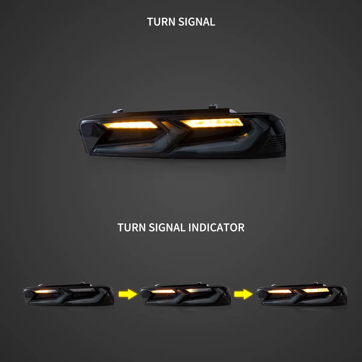 VLAND bakljus Fit för 2016-2018 Chevrolet Camaro med amber turn signal - 3