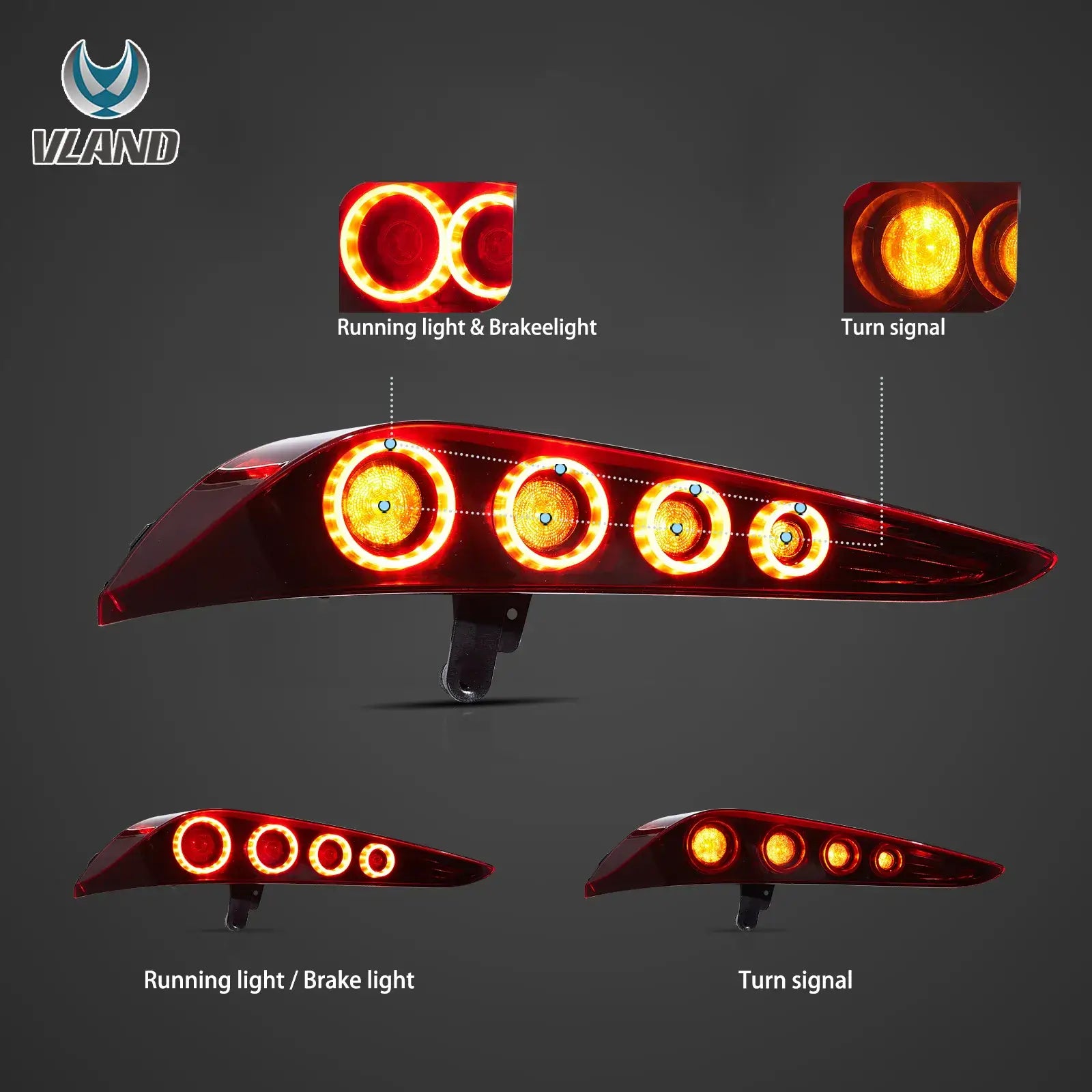 19-24 Toyota GR Supra A90/A91 VLAND LED bakljus med dynamisk startanimation - 2