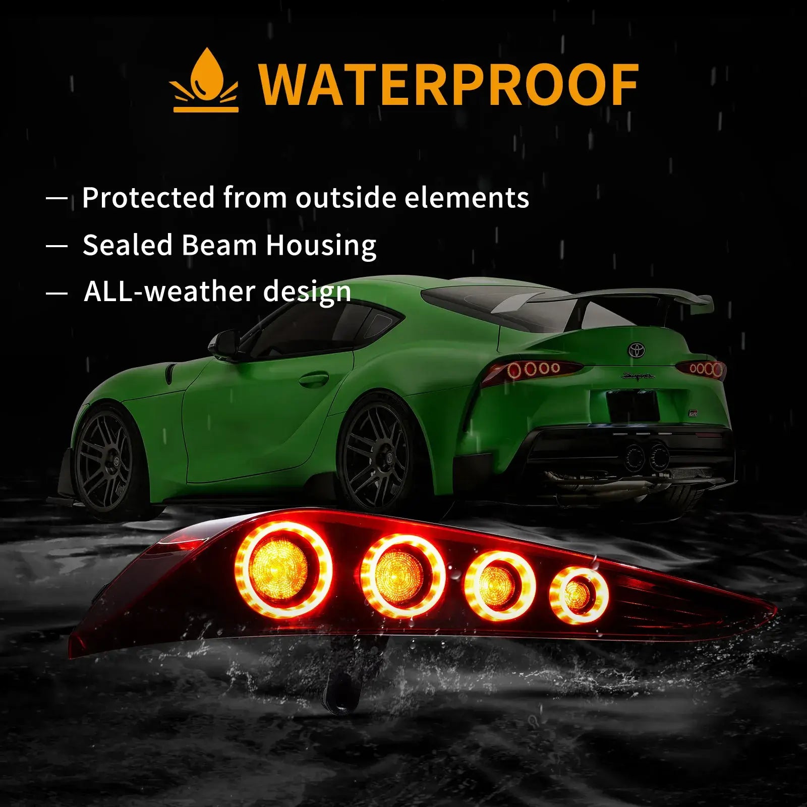 19-24 Toyota GR Supra A90/A91 VLAND LED bakljus med dynamisk startanimation - 11
