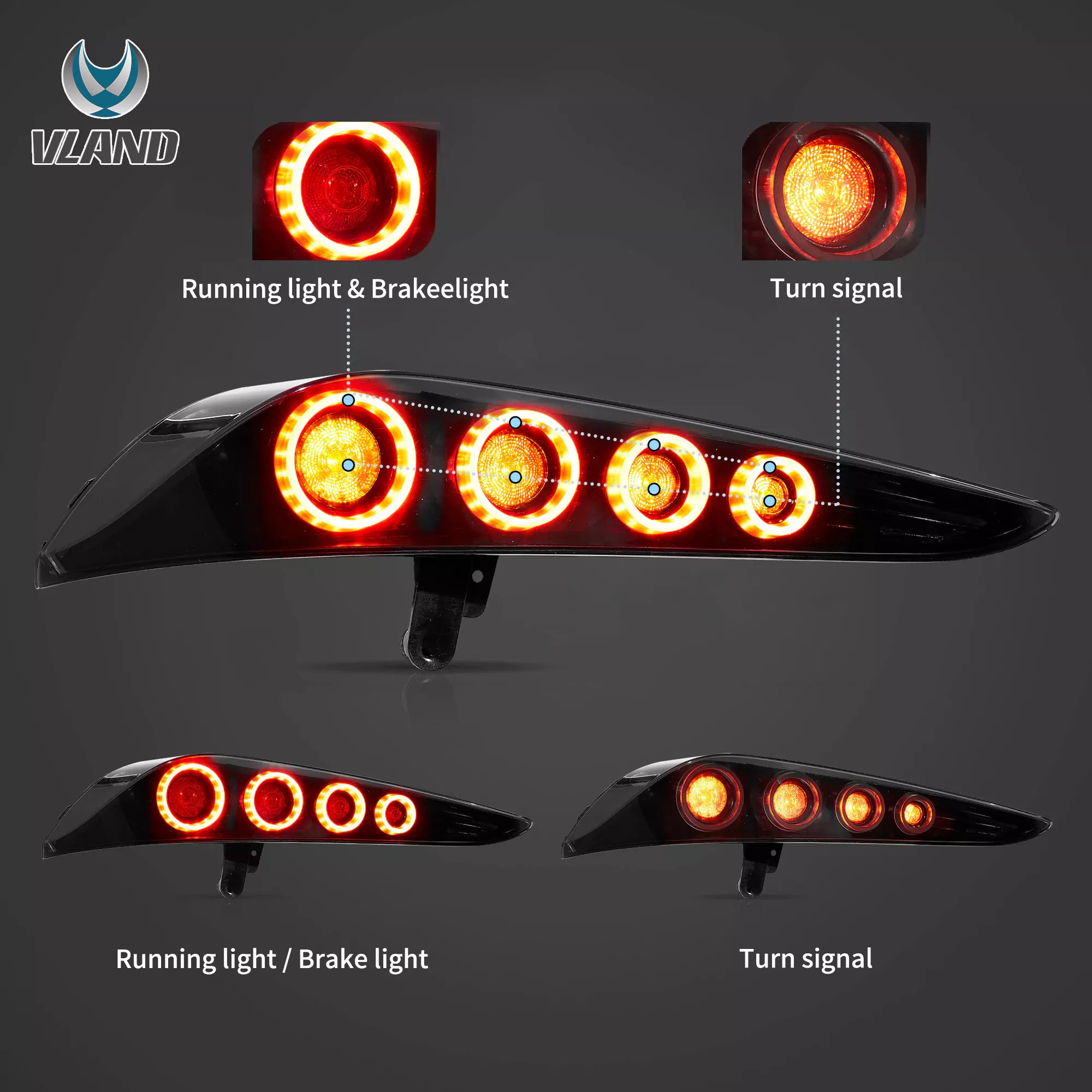 19-24 Toyota GR Supra A90/A91 VLAND LED bakljus med dynamisk startanimation - 6