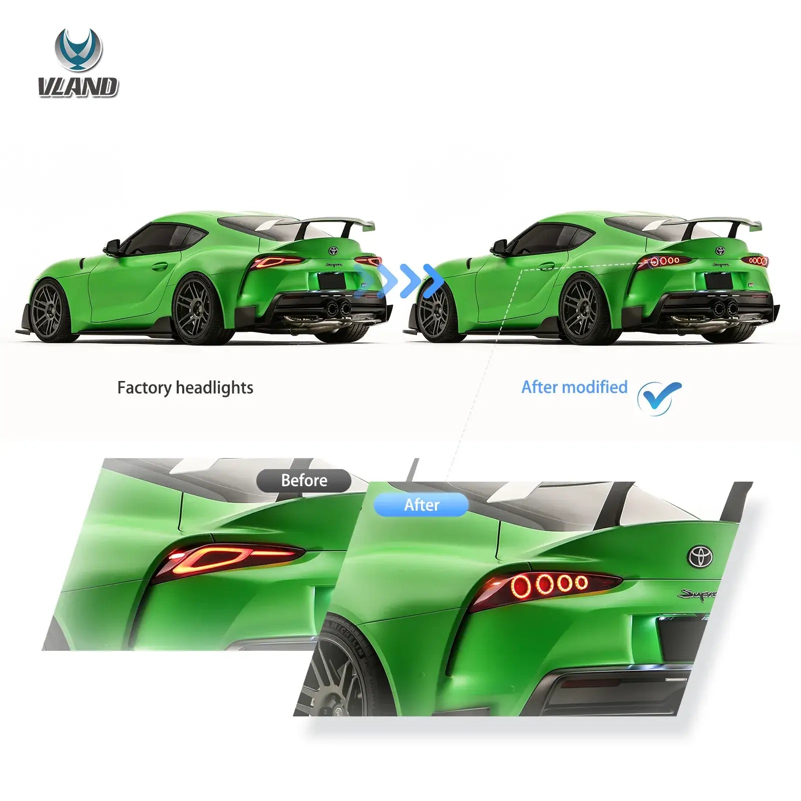 19-24 Toyota GR Supra A90/A91 VLAND LED bakljus med dynamisk startanimation - 8
