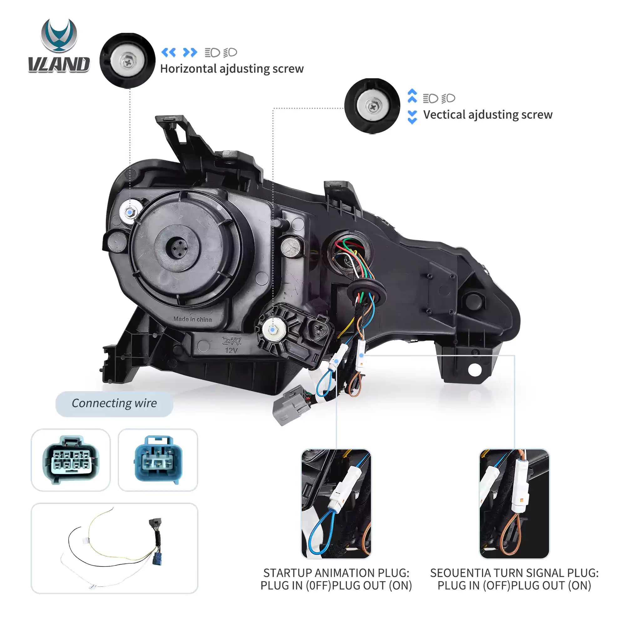 VLAND strålkastare för 12–21 Toyota 86/GT86, Subaru Brz, Scion Frs W/Triple LED Projector - 8