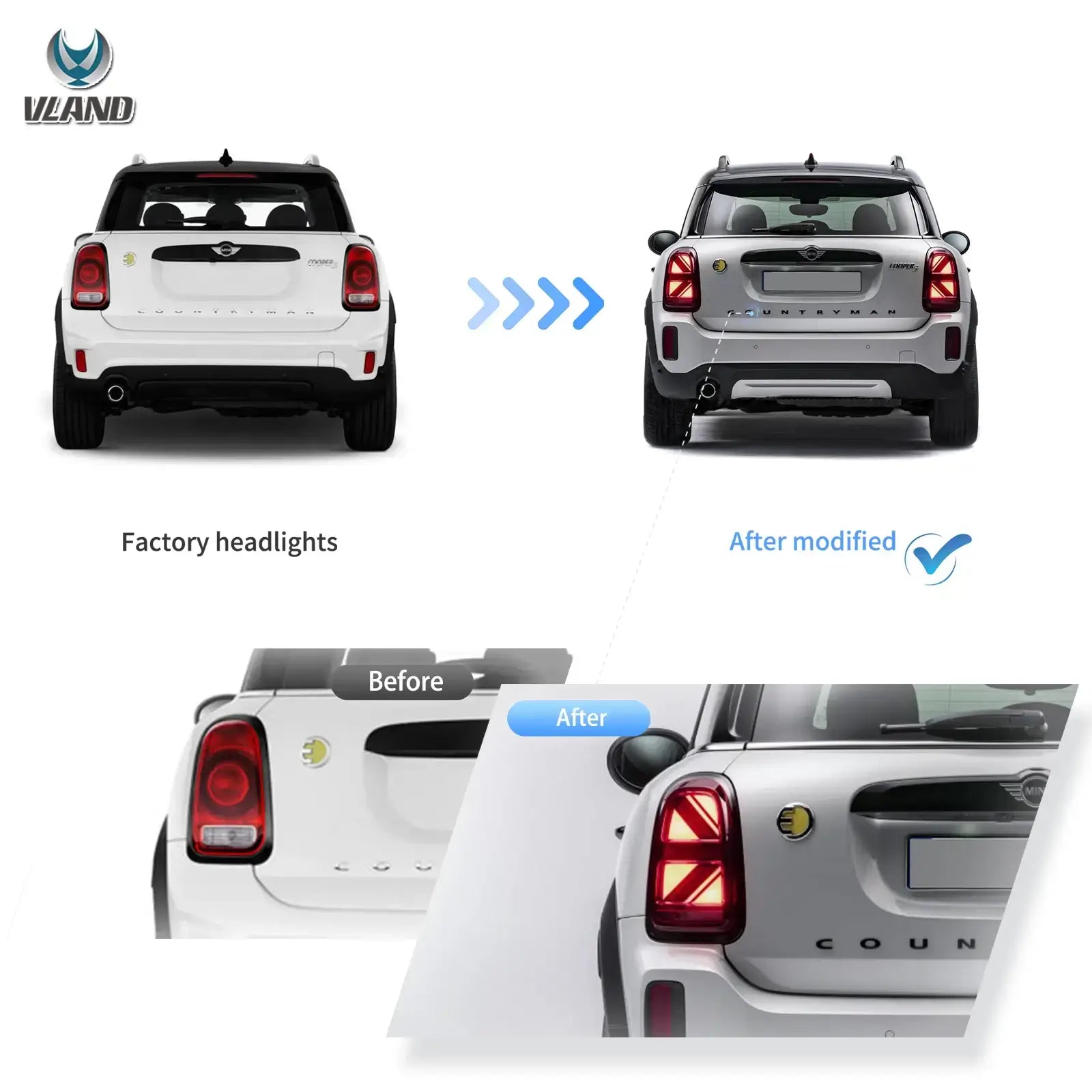 17-23 BMW Mini Countryman F60 VLAND bakljus Full-LED med sekventiell blinkers [E-märkt] - 8