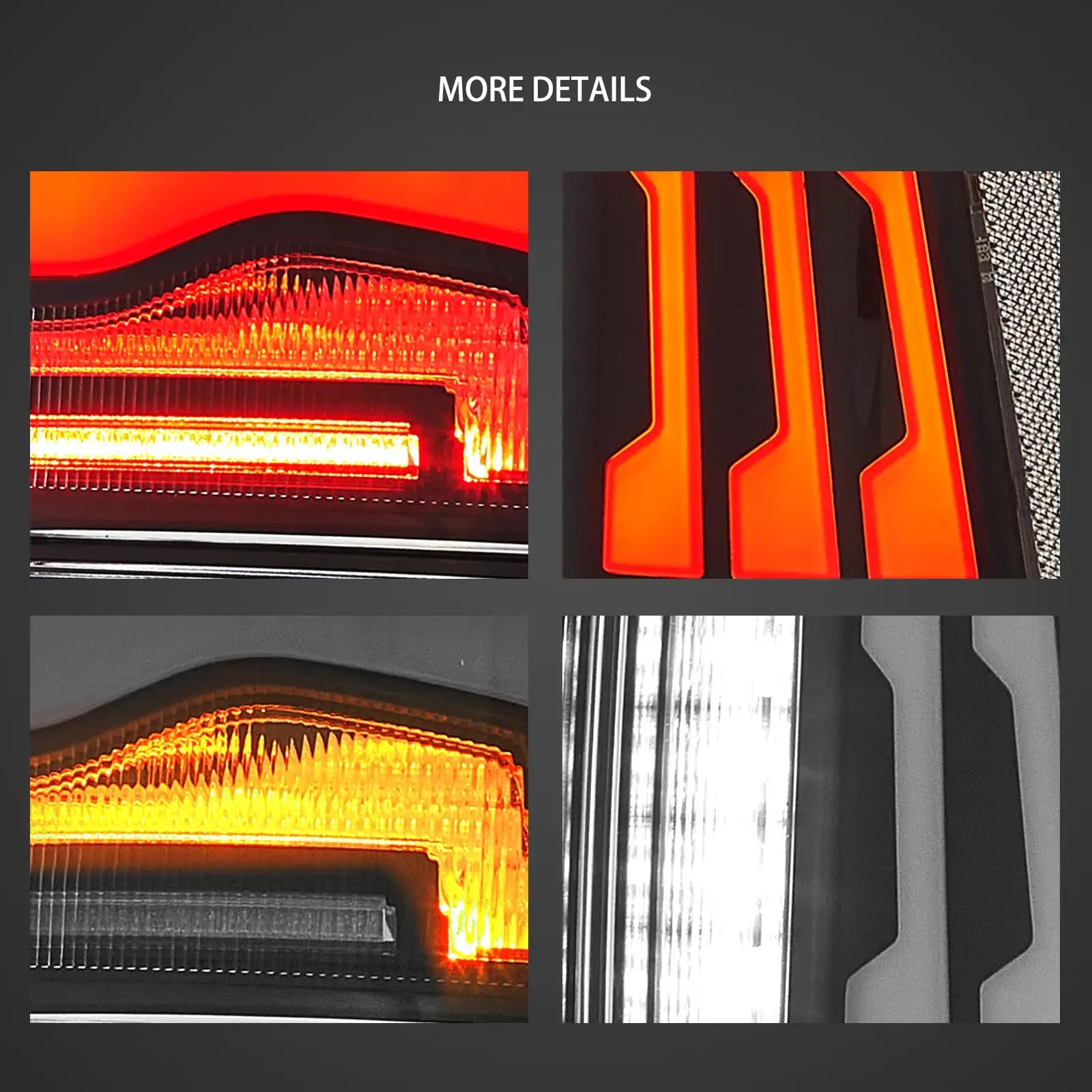 09-18 Dodge Ram 1500/2500/3500 VLAND uppgraderade LED bakljus med orange blinkers - 10