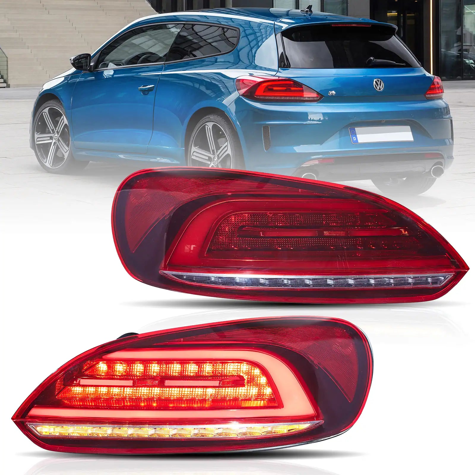 09-14 Volkswagen Scirocco Vland LED bakljus W/Amber sekventiell blinkerss [E-mark]