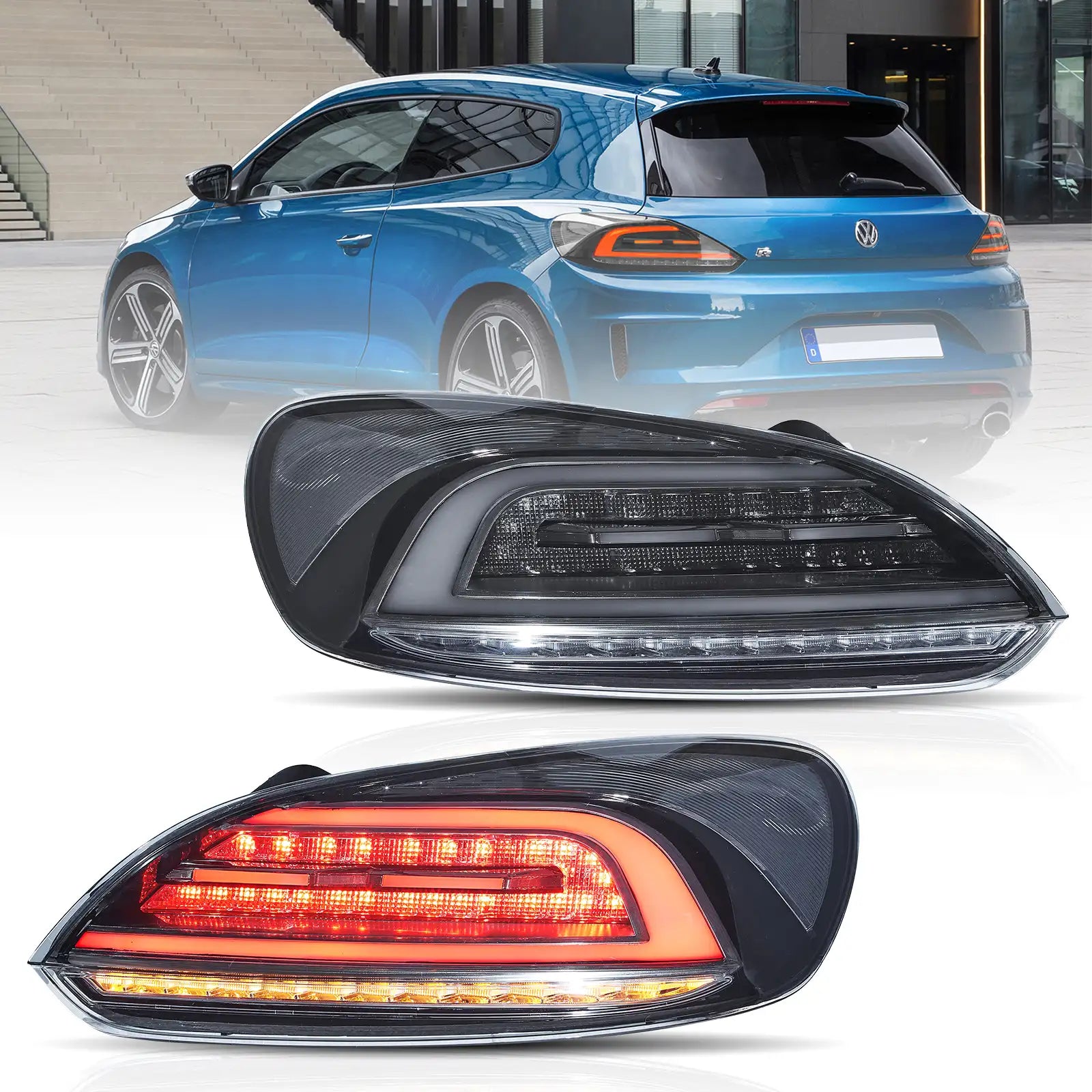 09-14 Volkswagen Scirocco Vland LED bakljus W/Amber sekventiell blinkerss [E-mark] - 5