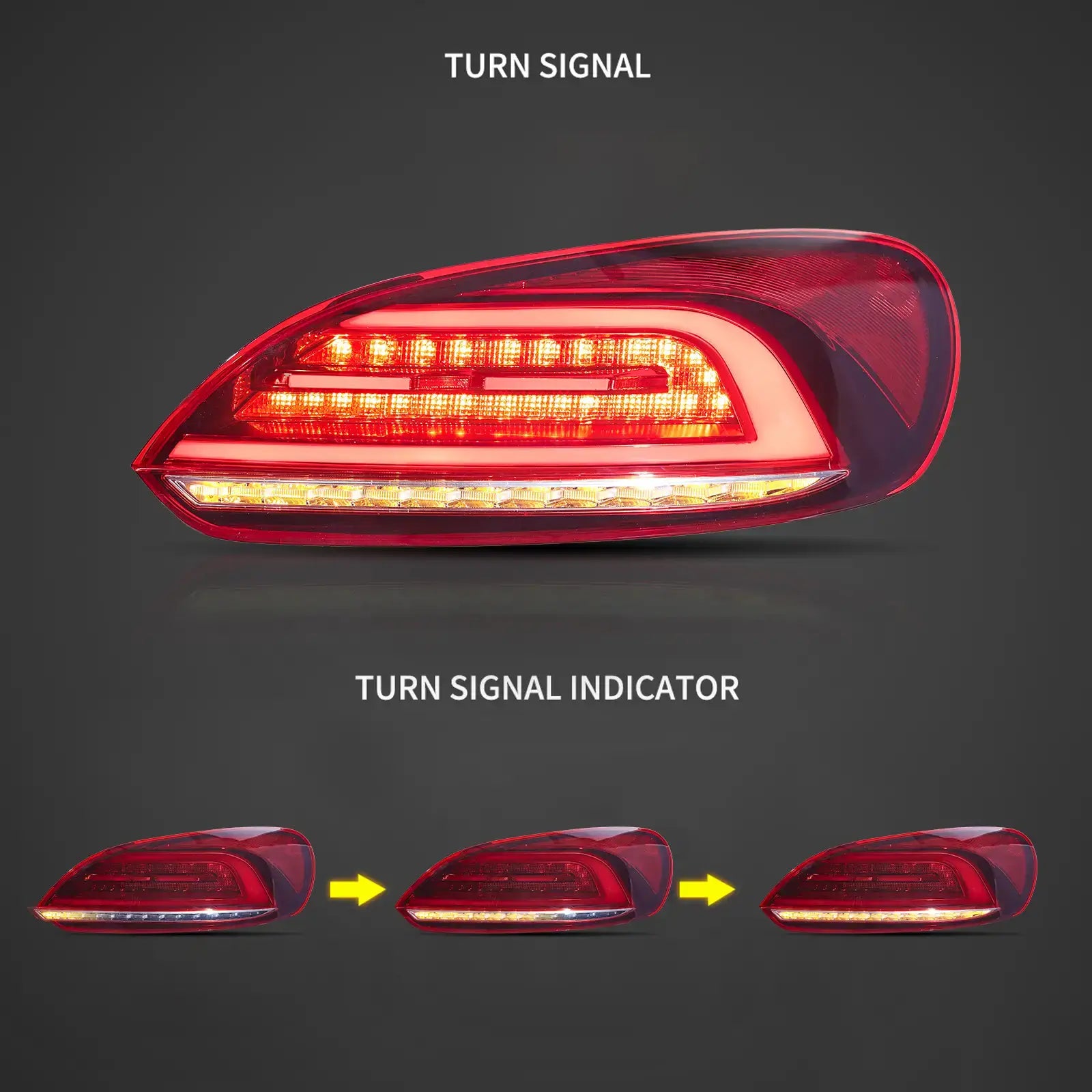 09-14 Volkswagen Scirocco Vland LED bakljus W/Amber sekventiell blinkerss [E-mark] - 4