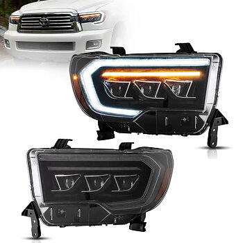 07-13 Toyota Tundra & 08-21 Toyota Sequoia Vland LED Matrix Projector strålkastare Black