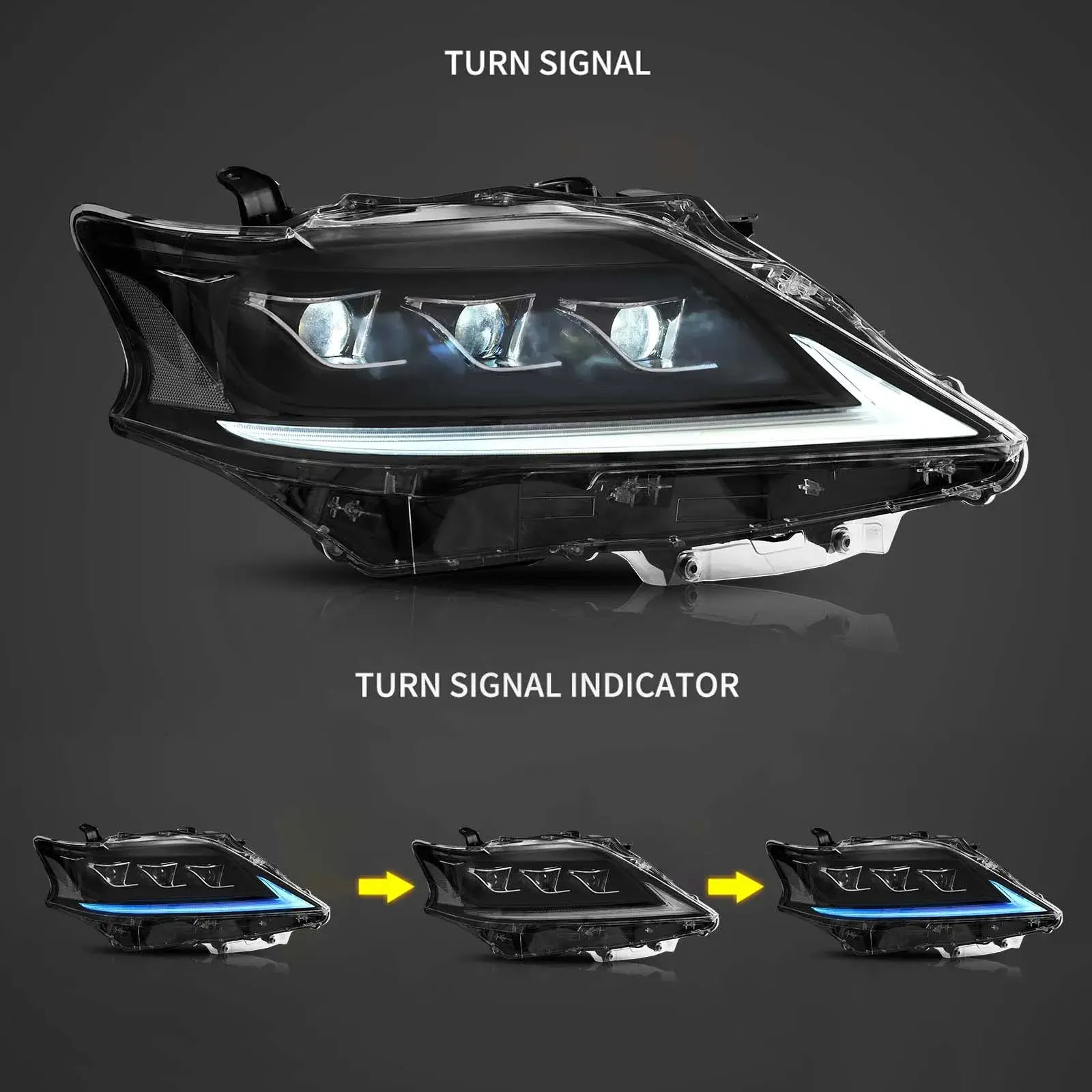 13-15 Lexus RX270 RX350 RX450H Vland LED Matrix strålkastare Black - 4