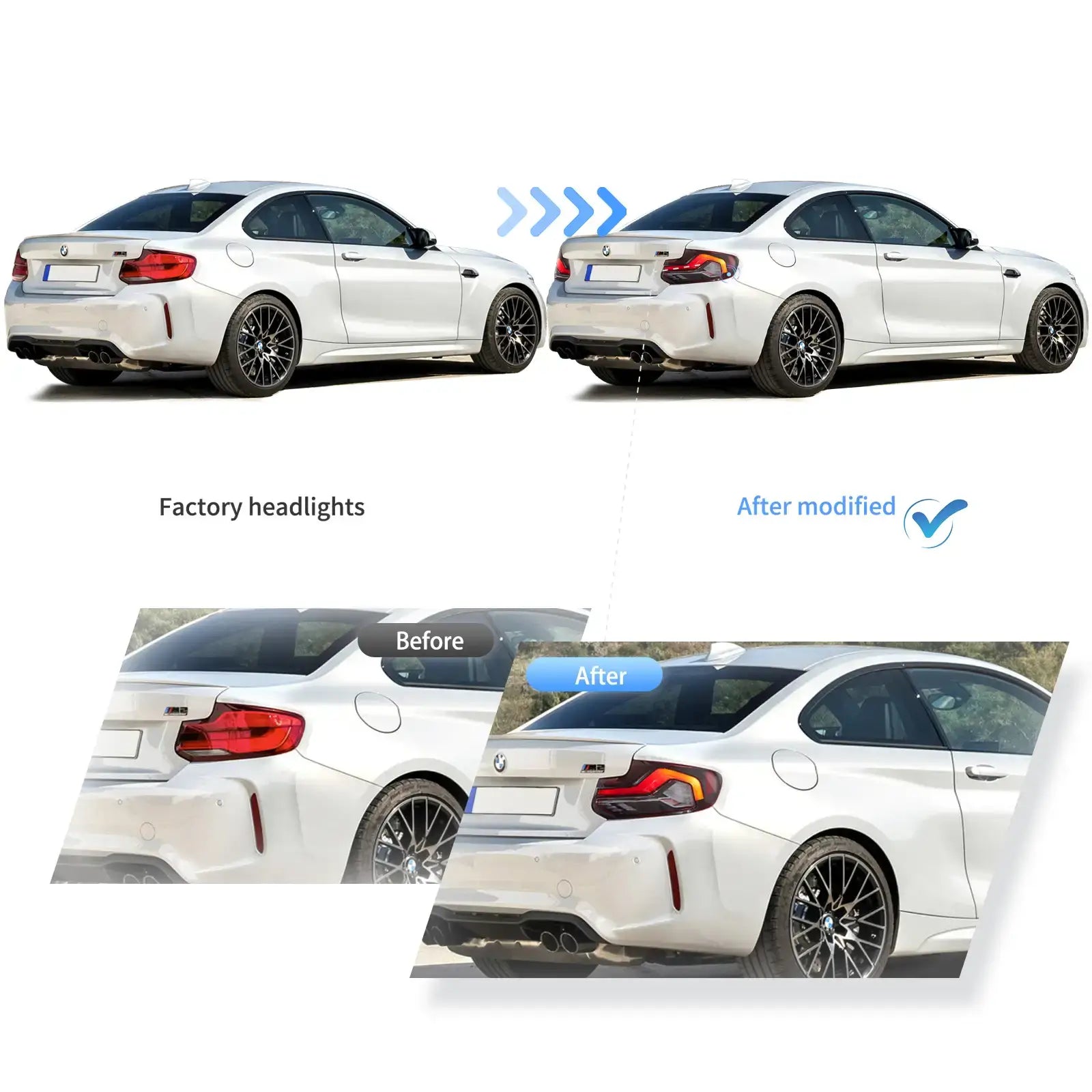 14-21 BMW 2 serie (F22 F23 F87) VLAND LED bakljus med startanimation effect [E-märkt] - 5