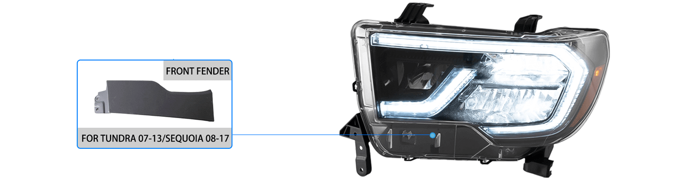 07-13 Toyota Tundra & 08-21 Toyota Sequoia Vland LED Reflection Bowl strålkastare - 10