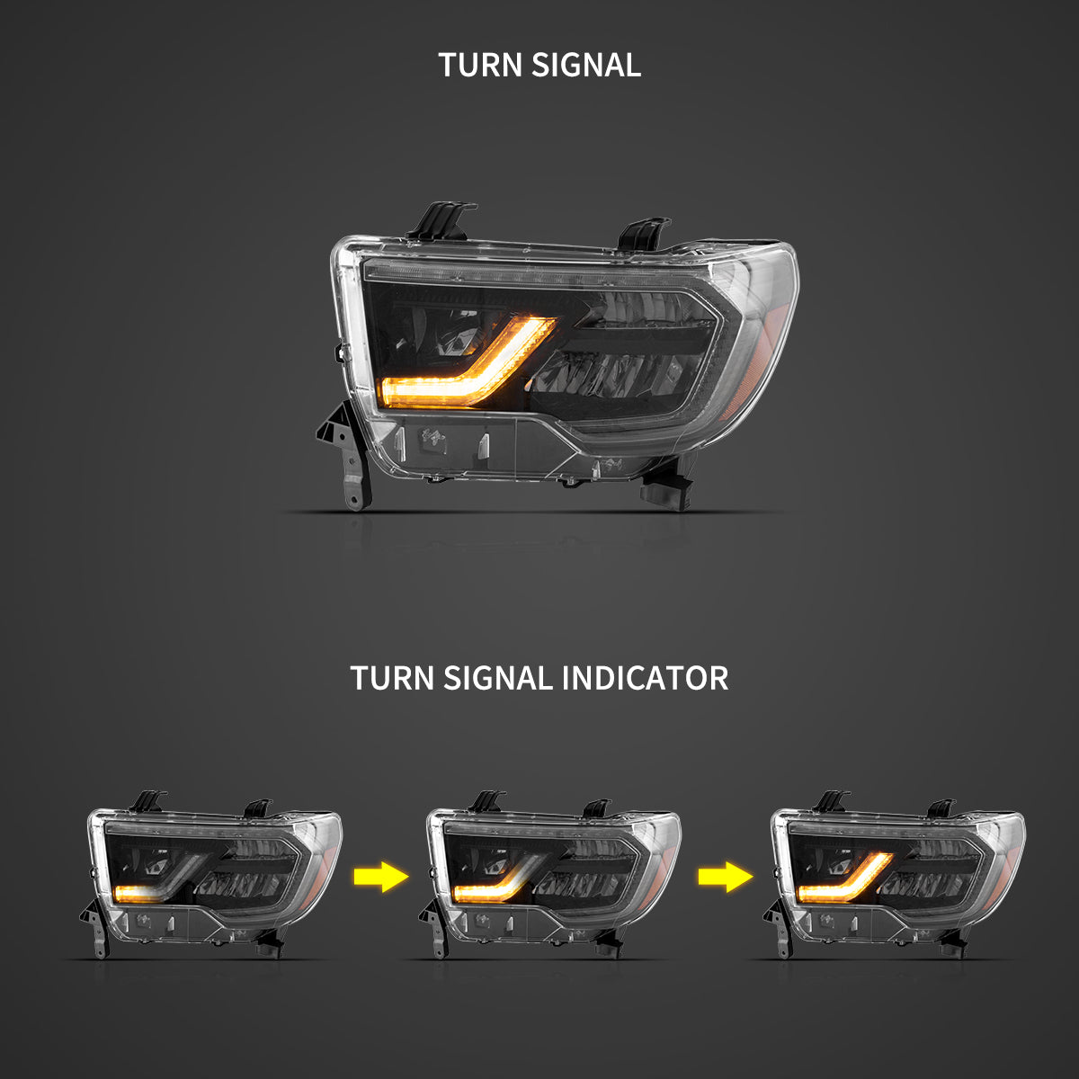 07-13 Toyota Tundra & 08-21 Toyota Sequoia Vland LED Reflection Bowl strålkastare - 5