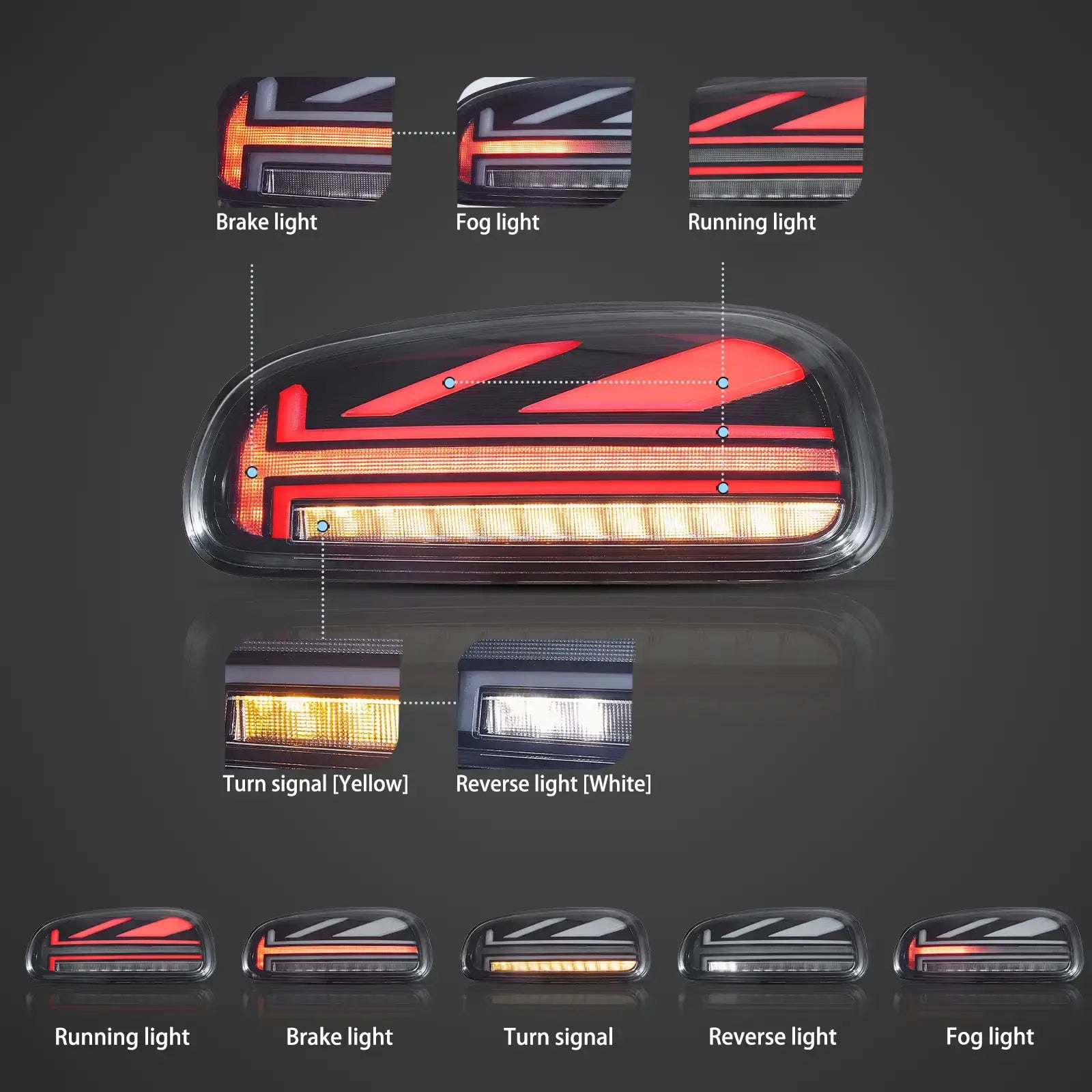 15-23 Mini Cooper Clubman F54 LCL F54 F54N Vland bakljus med Full LED Upgraded Dynamic Welcome Lighting [E-mark] - 3