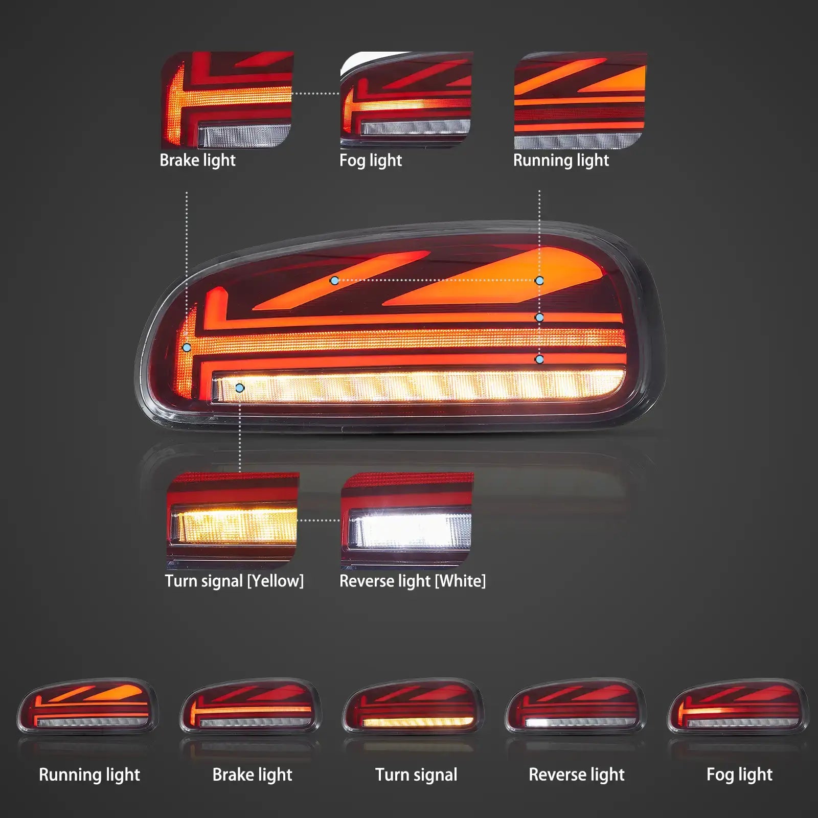 15-23 Mini Cooper Clubman F54 LCL F54 F54N Vland bakljus med Full LED Upgraded Dynamic Welcome Lighting [E-mark] - 6