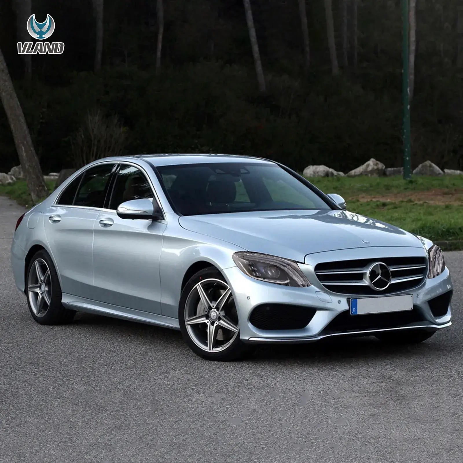 15-21 Mercedes-Benz C-Class W205 Vland LED Matrix strålkastare Black [E-mark] - 6