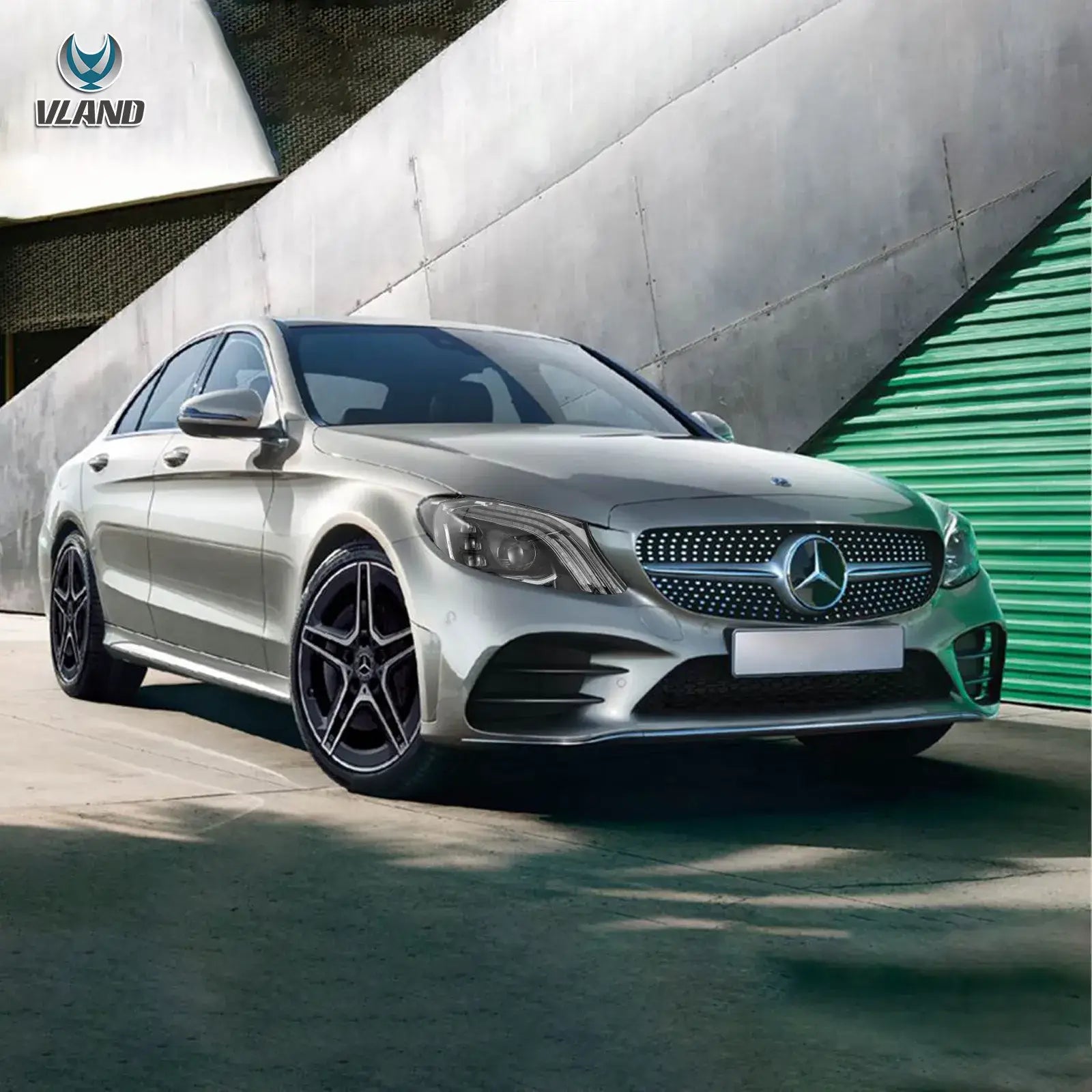 15-21 Mercedes-Benz C-Class W205 Vland LED Matrix strålkastare Black [E-mark] - 7