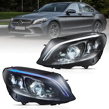 VLAND 15-21 Mercedes-Benz C-Class (W205) LED Matrix Upgraded strålkastare med Blue DRL
