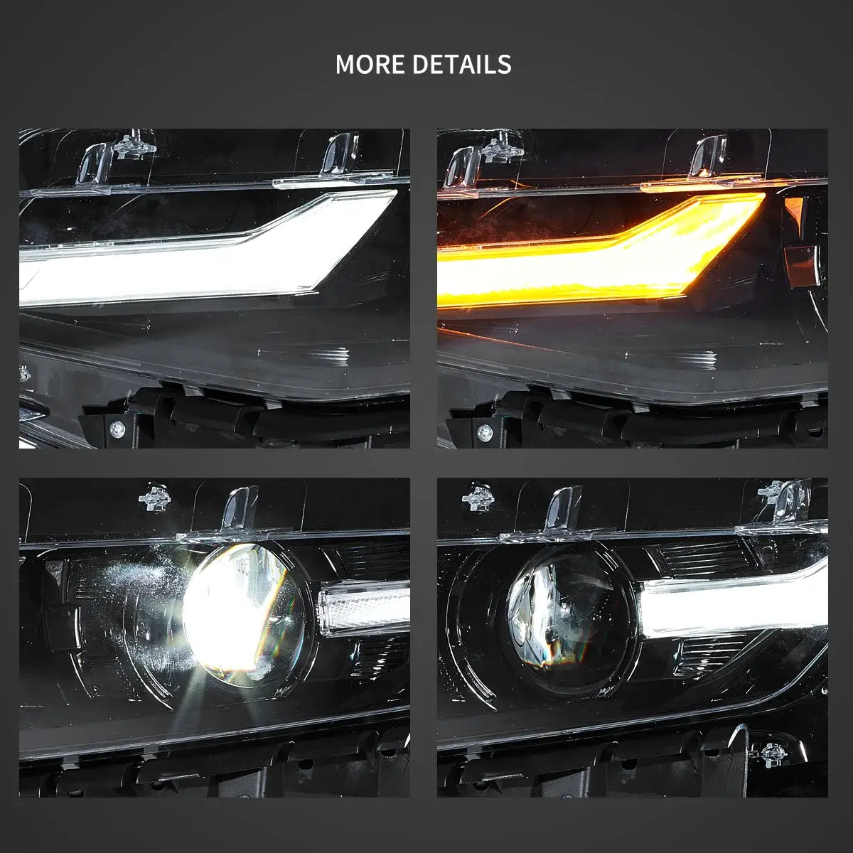 19-24 Chevrolet Chevy Camaro Vland Full LED Dual Beam Projector strålkastare - 6