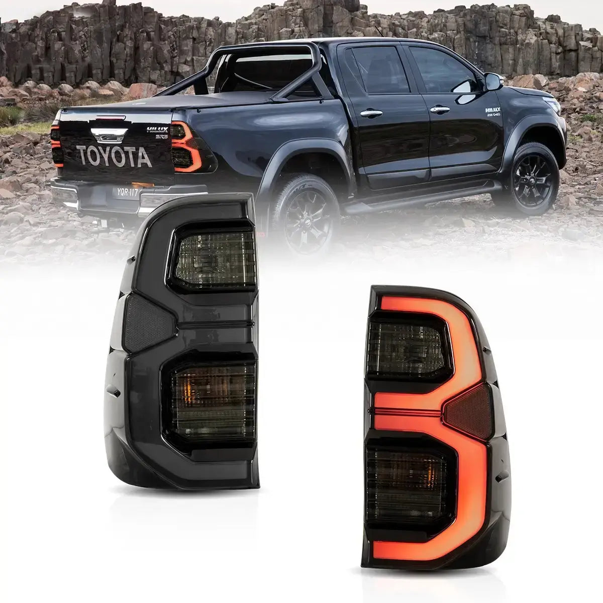 15-22 Toyota Hilux Vland LED bakljus med Dynamic Welcome Lighting - 4