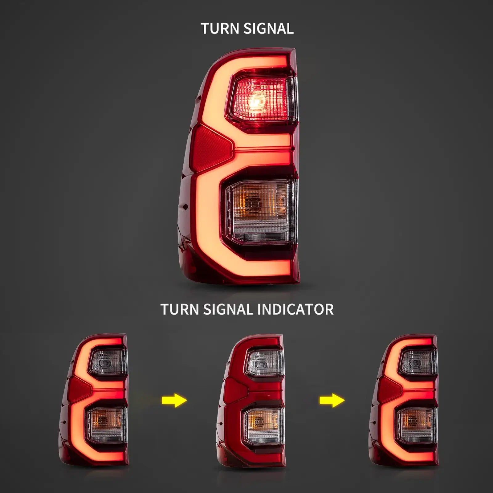 15-22 Toyota Hilux Vland LED bakljus med Dynamic Welcome Lighting - 2
