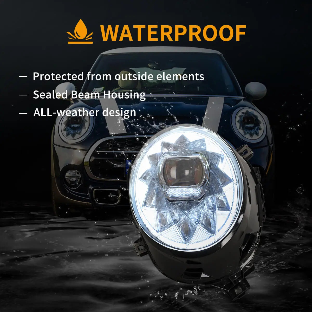 14-22 Mini Cooper (F55 F56 F57) Vland LED Dual Beam Projector strålkastare [E-mark] - 7