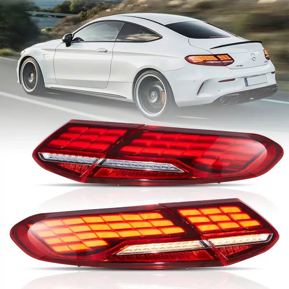 16-23 Mercedes C-Class A205 C205 Vland Full LED bakljus med Animation Sequential