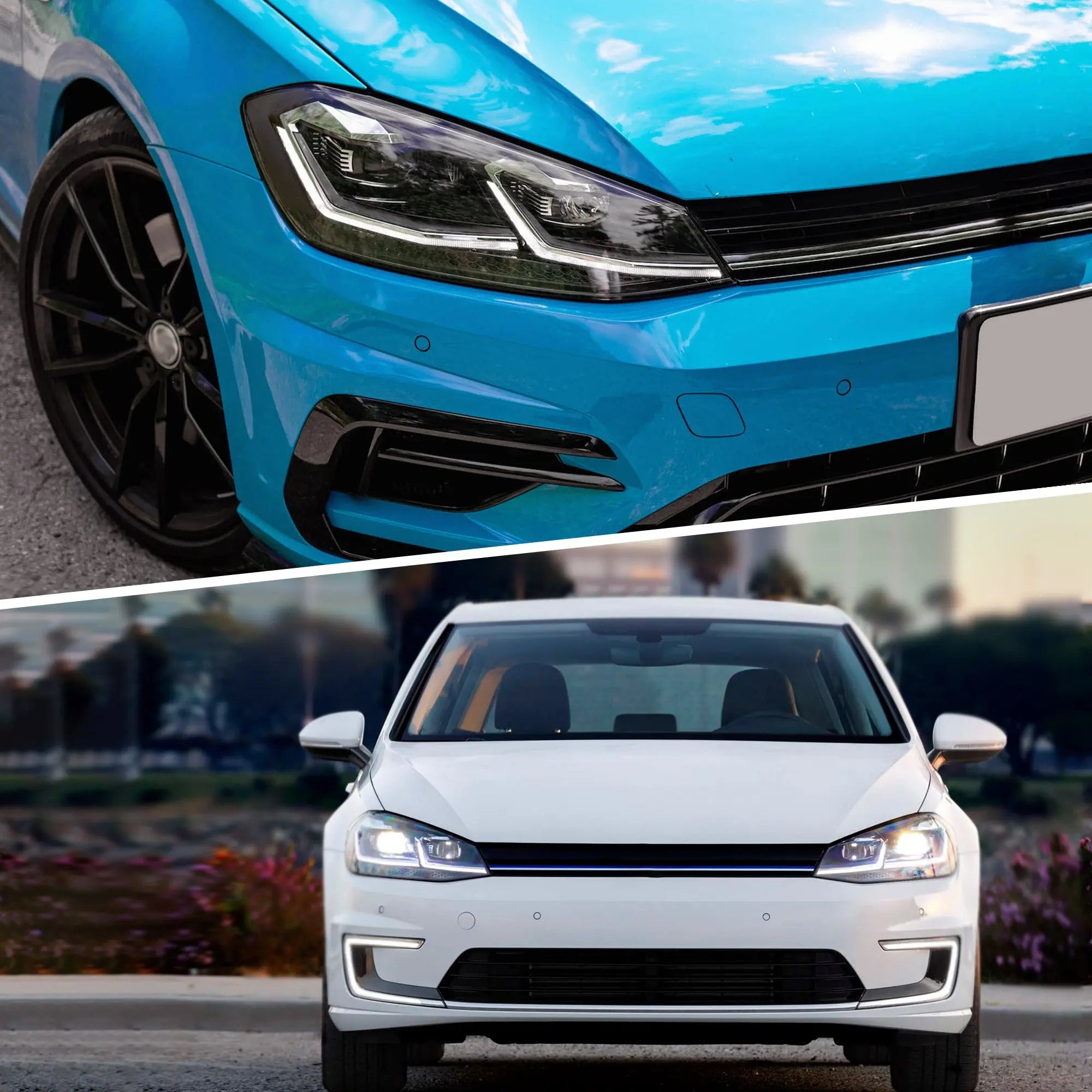 17-21 Volkswagen Golf MK7.5 Vland Projector strålkastare Black [E-mark] - 9