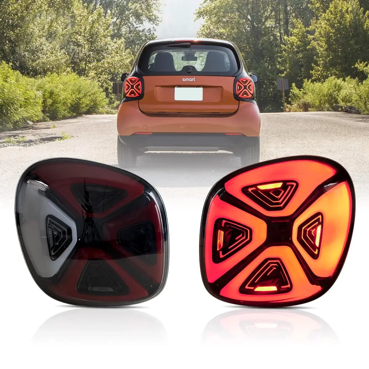 15-19 Benz Smart 453 Fortwo / Forfour Vland LED bakljus med Dynamic Welcome Lighting [E-mark] - 3