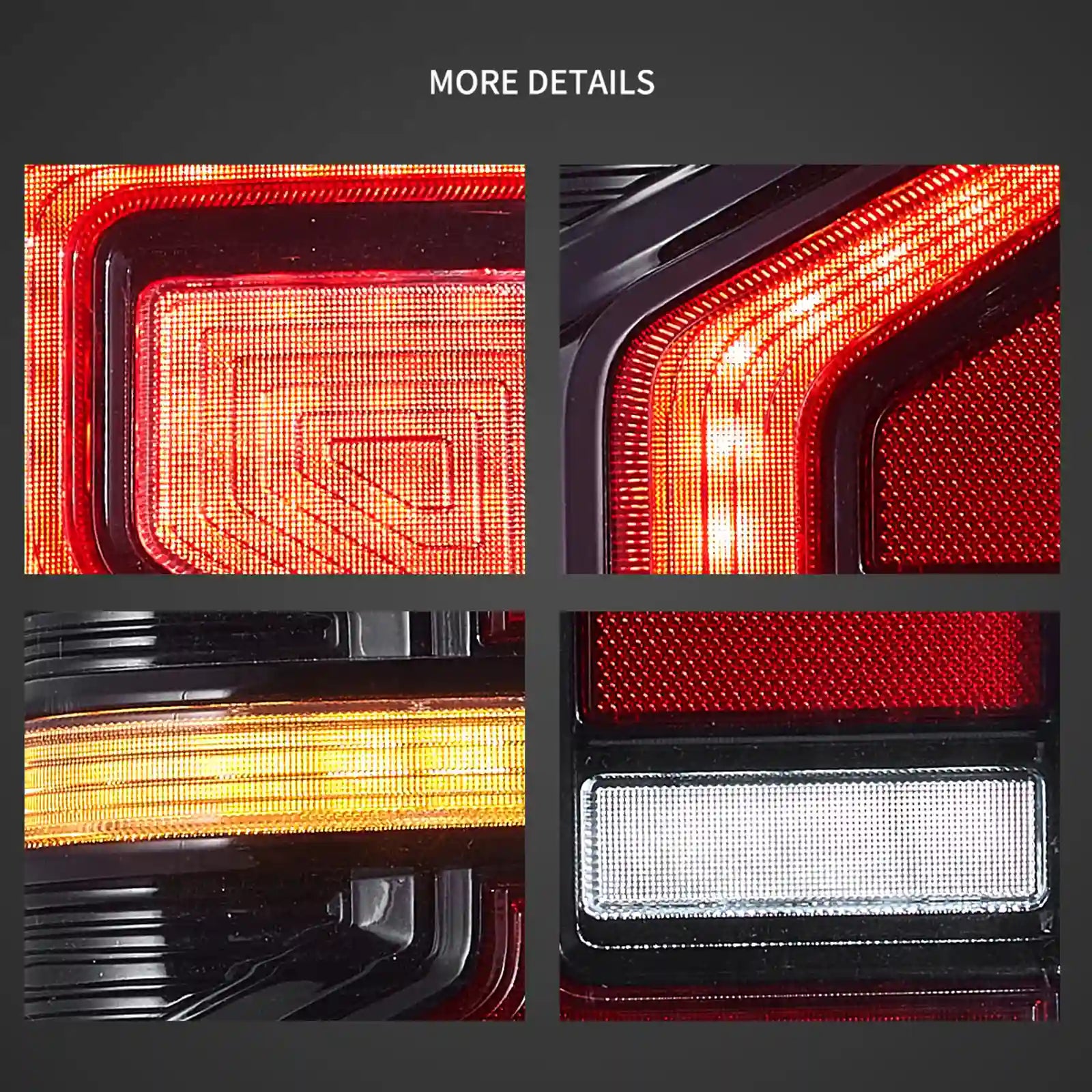 12-22 Ford Ranger Vland LED Upgrade bakljus med Amber sekventiell blinkers (Not Fit för US Models) - 8