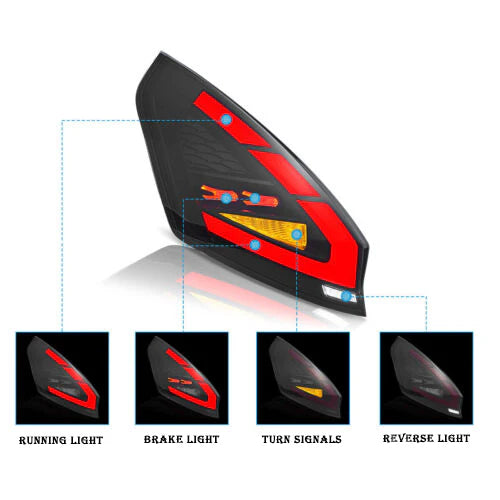 08-19 Ford Fiesta Hatchback Vland LED bakljus [E-mark] - 4