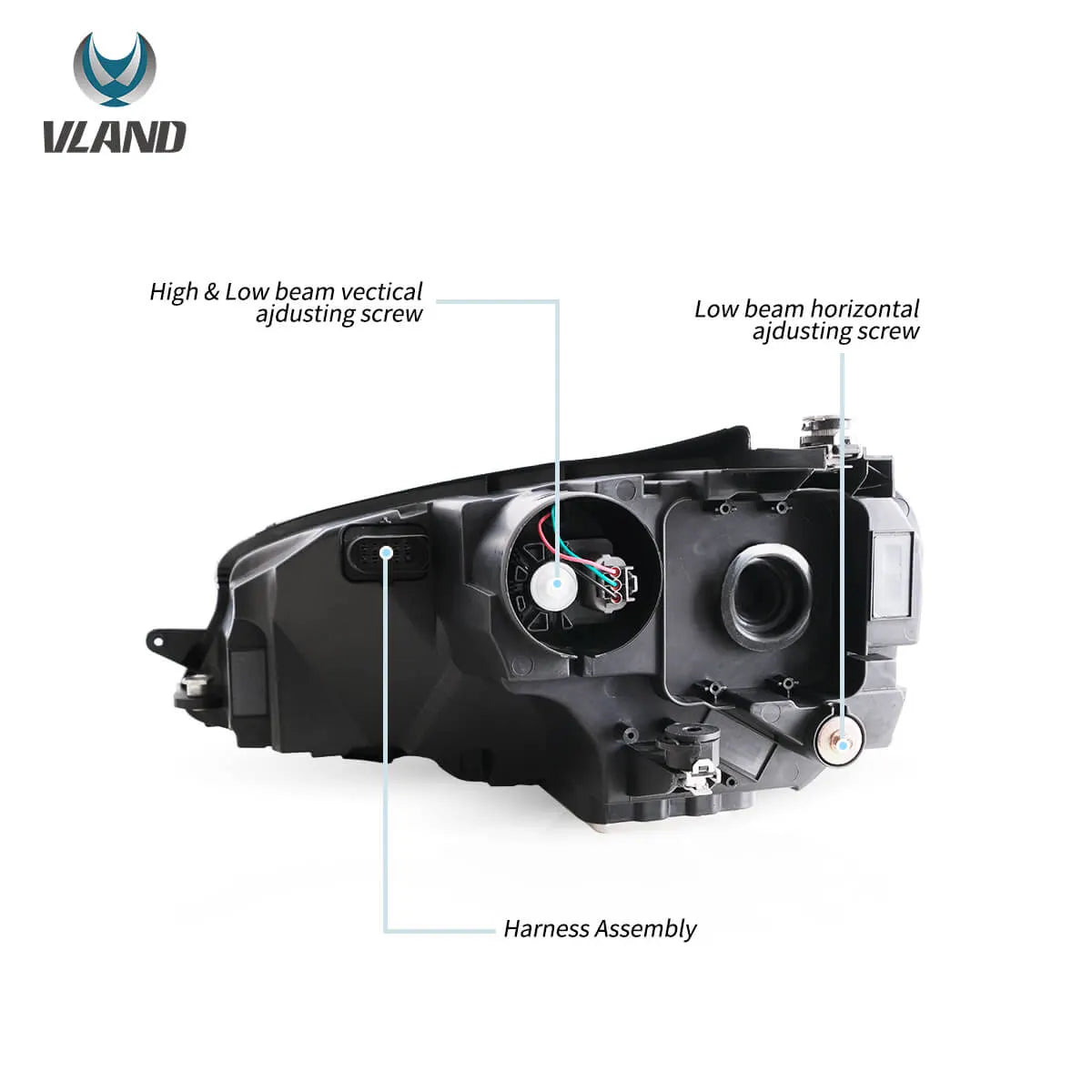 13-17 VW Golf MK7 Hatchback Vland LED Aftermarket strålkastare Black [E-mark] - 6