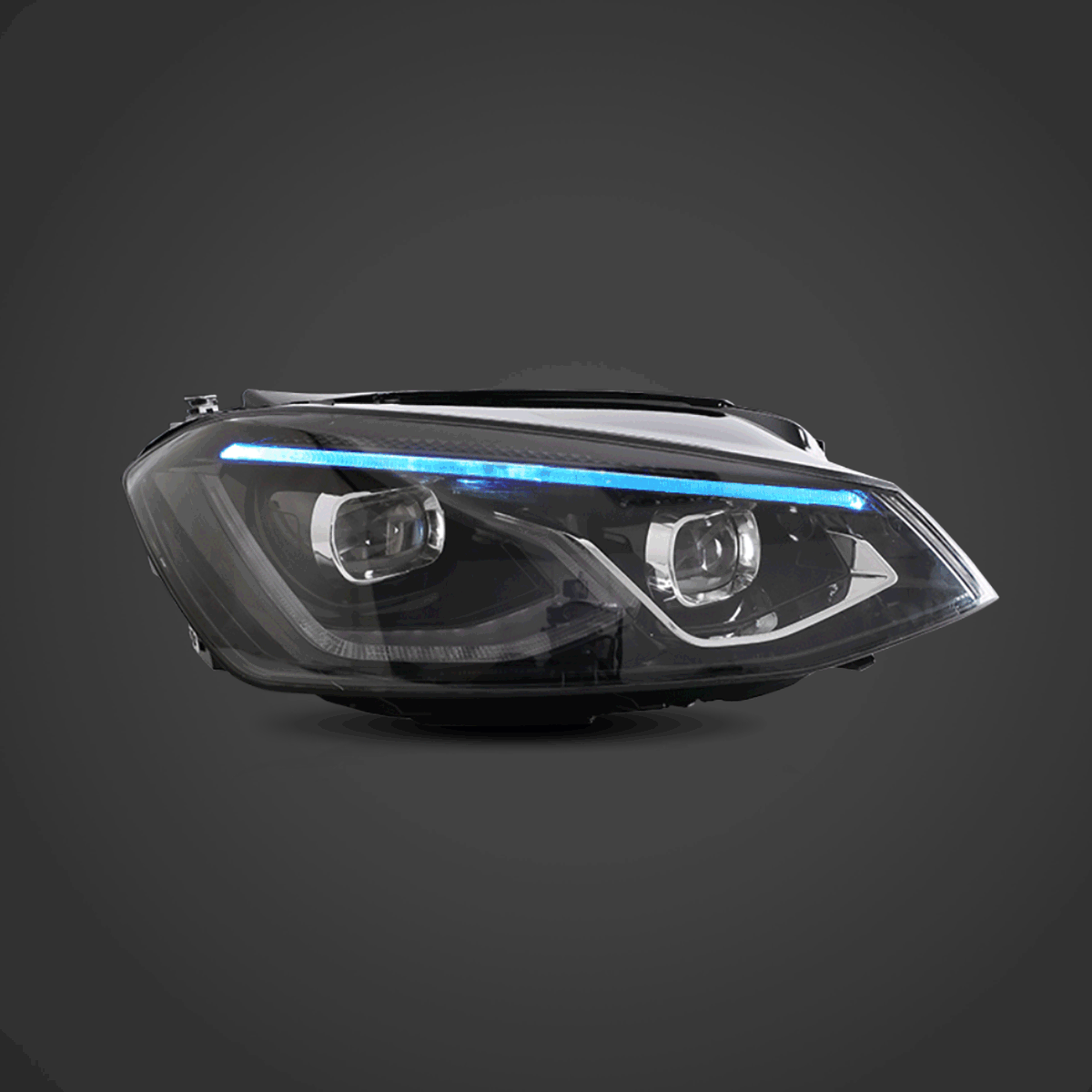 13-17 VW Golf MK7 Hatchback Vland LED Aftermarket strålkastare Black [E-mark] - 2