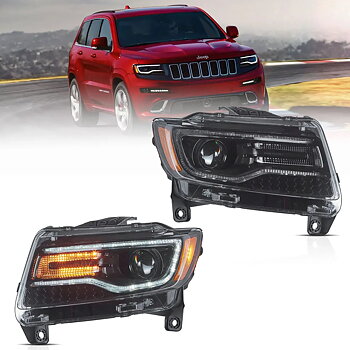 11-13 Jeep Grand Cherokee (WK2) VLAND strålkastare Full-LED med startanimation/ blå DRL