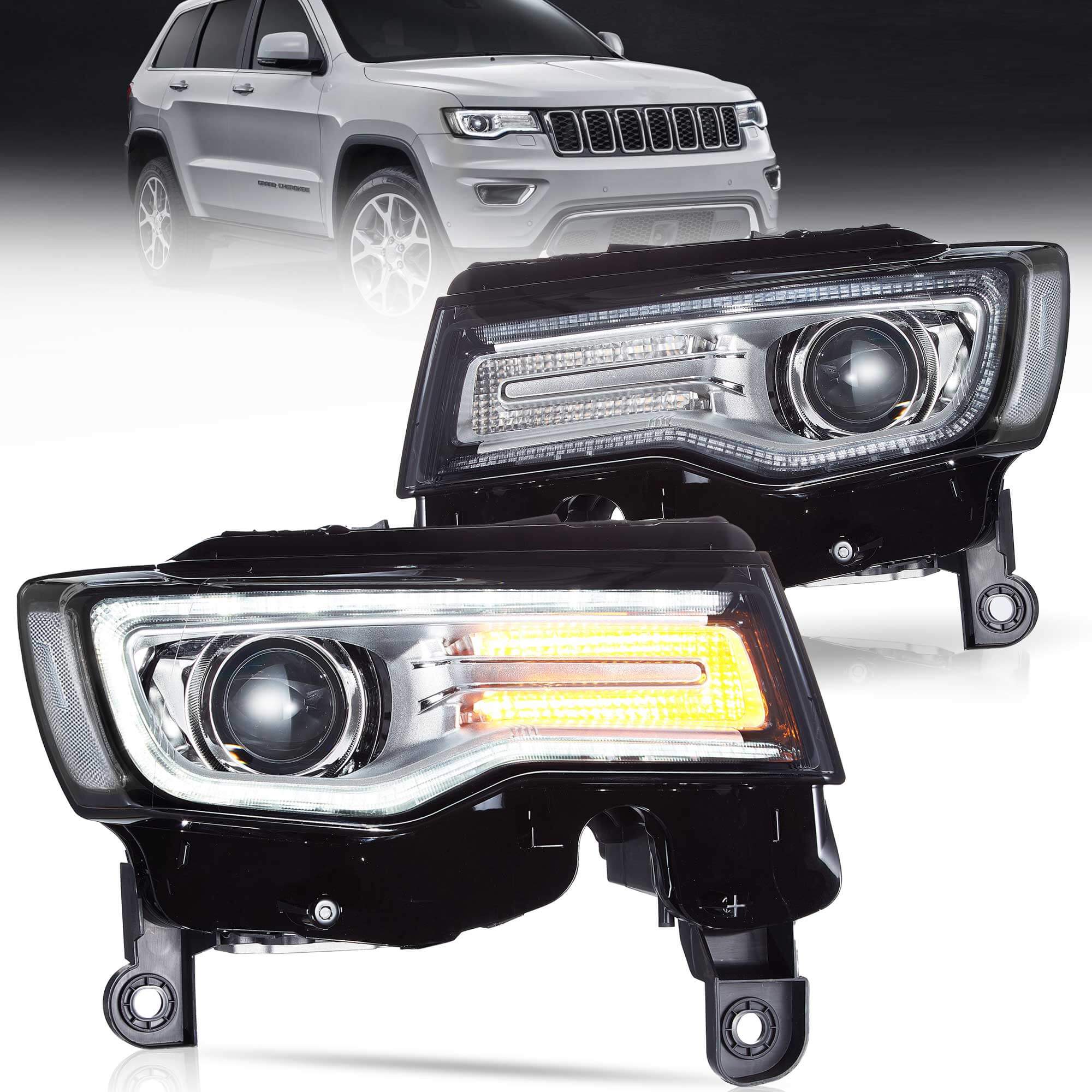 14-22 Jeep Grand Cherokee (WK2) VLAND strålkastare Full-LED med startanimation/ blå DRL - 17