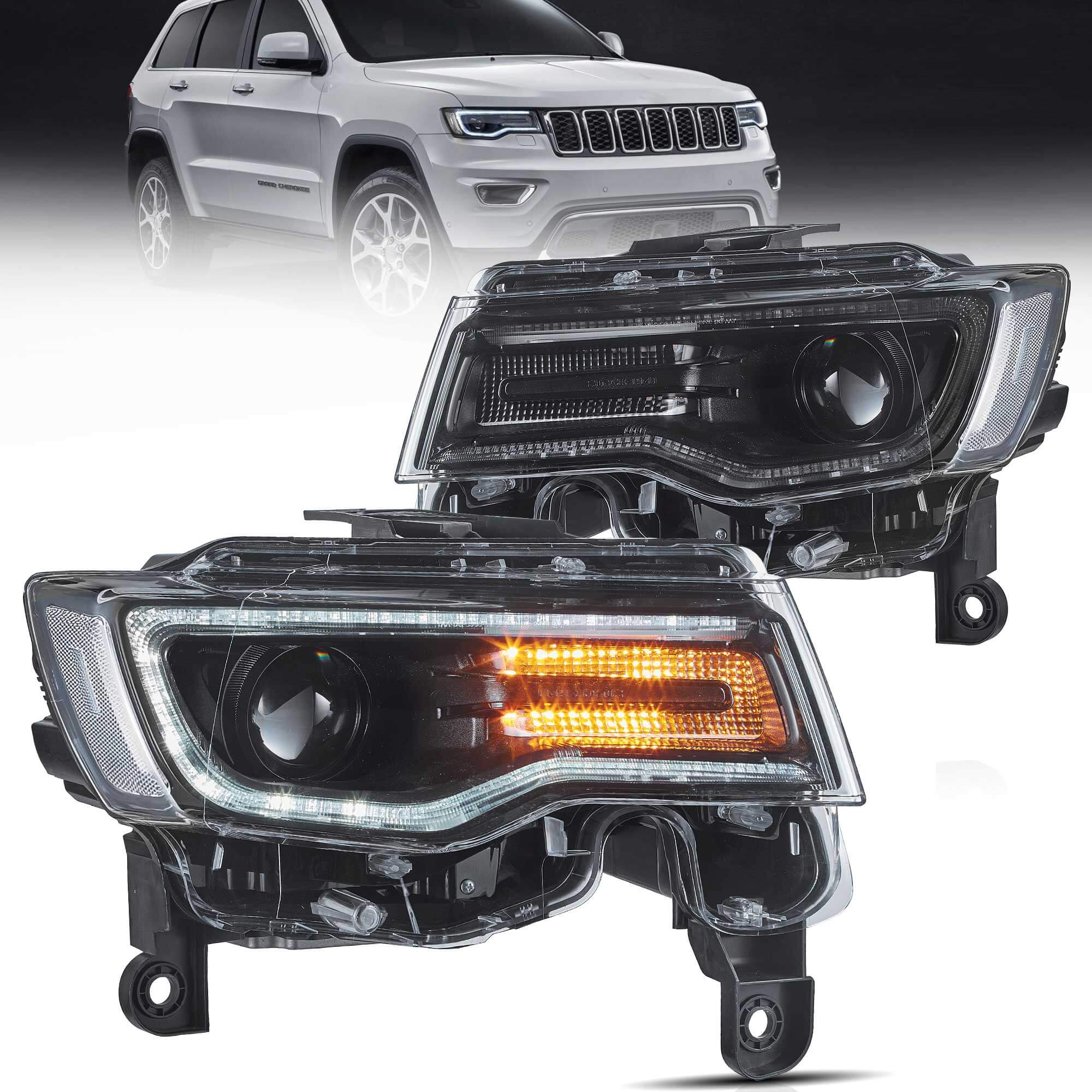 14-22 Jeep Grand Cherokee (WK2) VLAND strålkastare Full-LED med startanimation/ blå DRL - 16