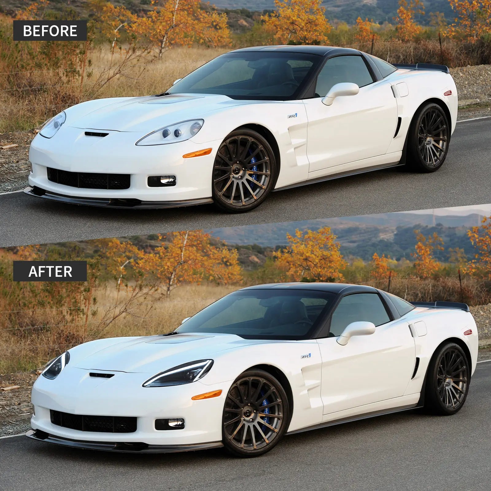 05-13 Chevrolet Corvette C6 6th Gen EU Vland LED Dual Beam Projector strålkastare Black [C8 STYLE] - 5