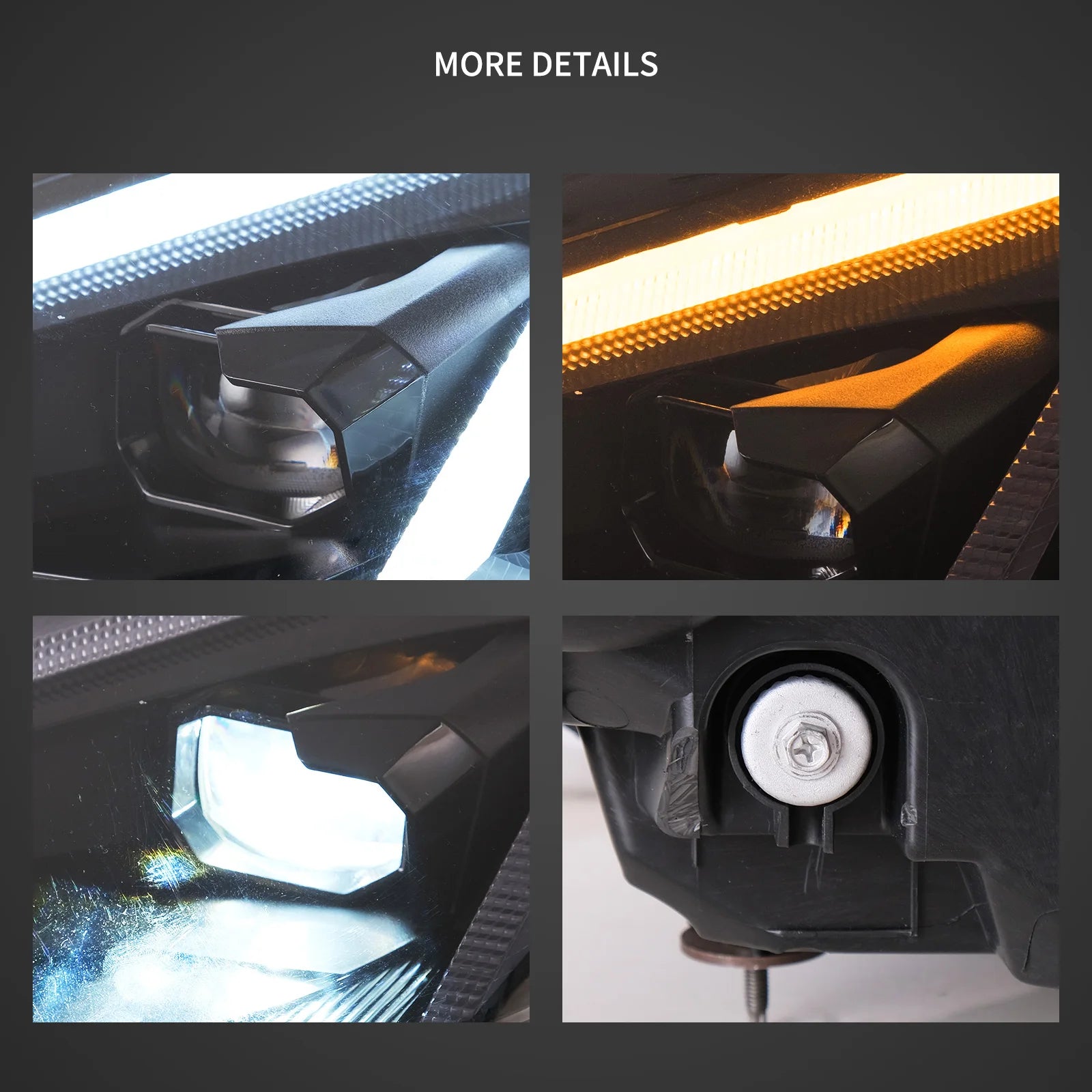 05-13 Chevrolet Corvette C6 6th Gen EU Vland LED Dual Beam Projector strålkastare Black [C8 STYLE] - 7