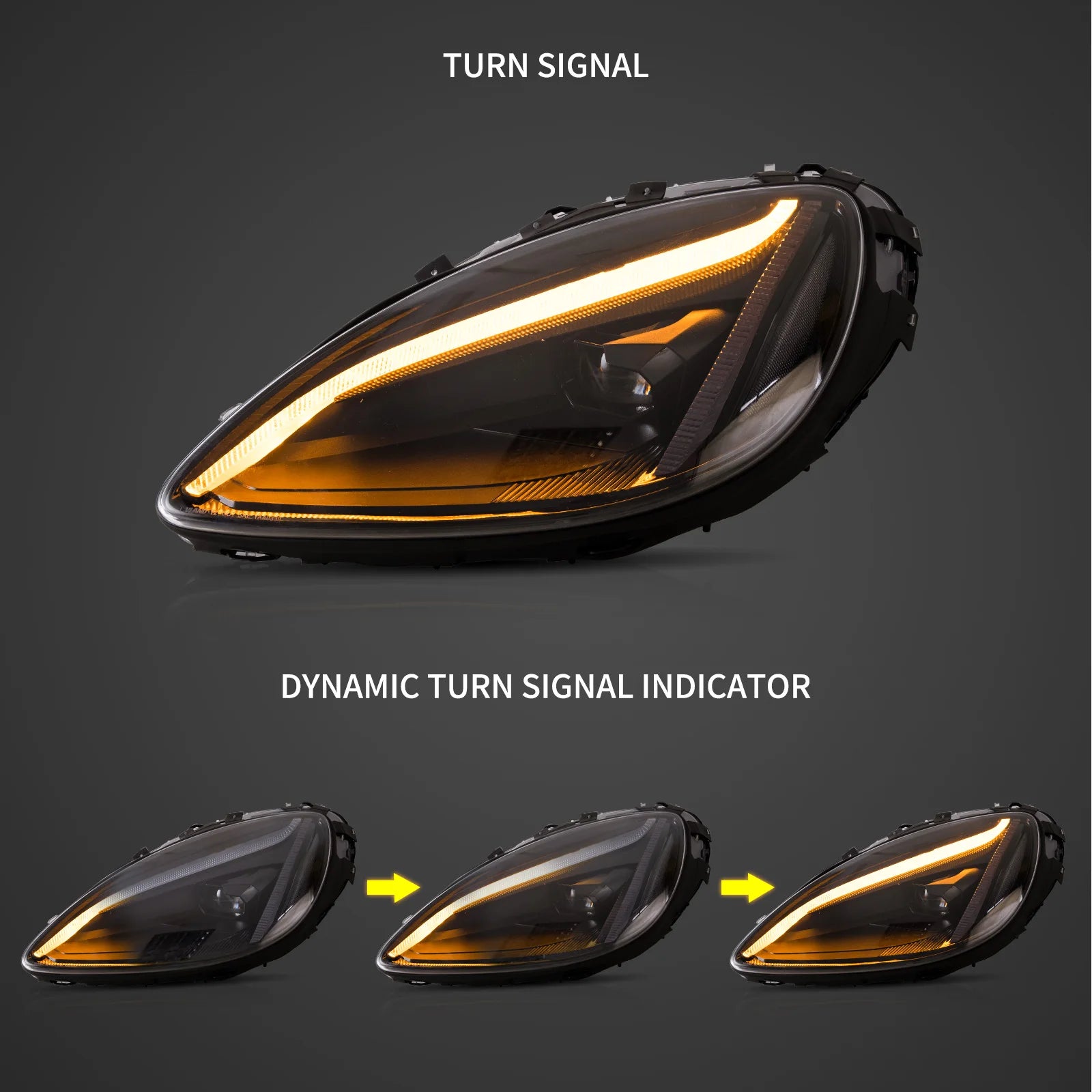 05-13 Chevrolet Corvette C6 6th Gen EU Vland LED Dual Beam Projector strålkastare Black [C8 STYLE] - 3