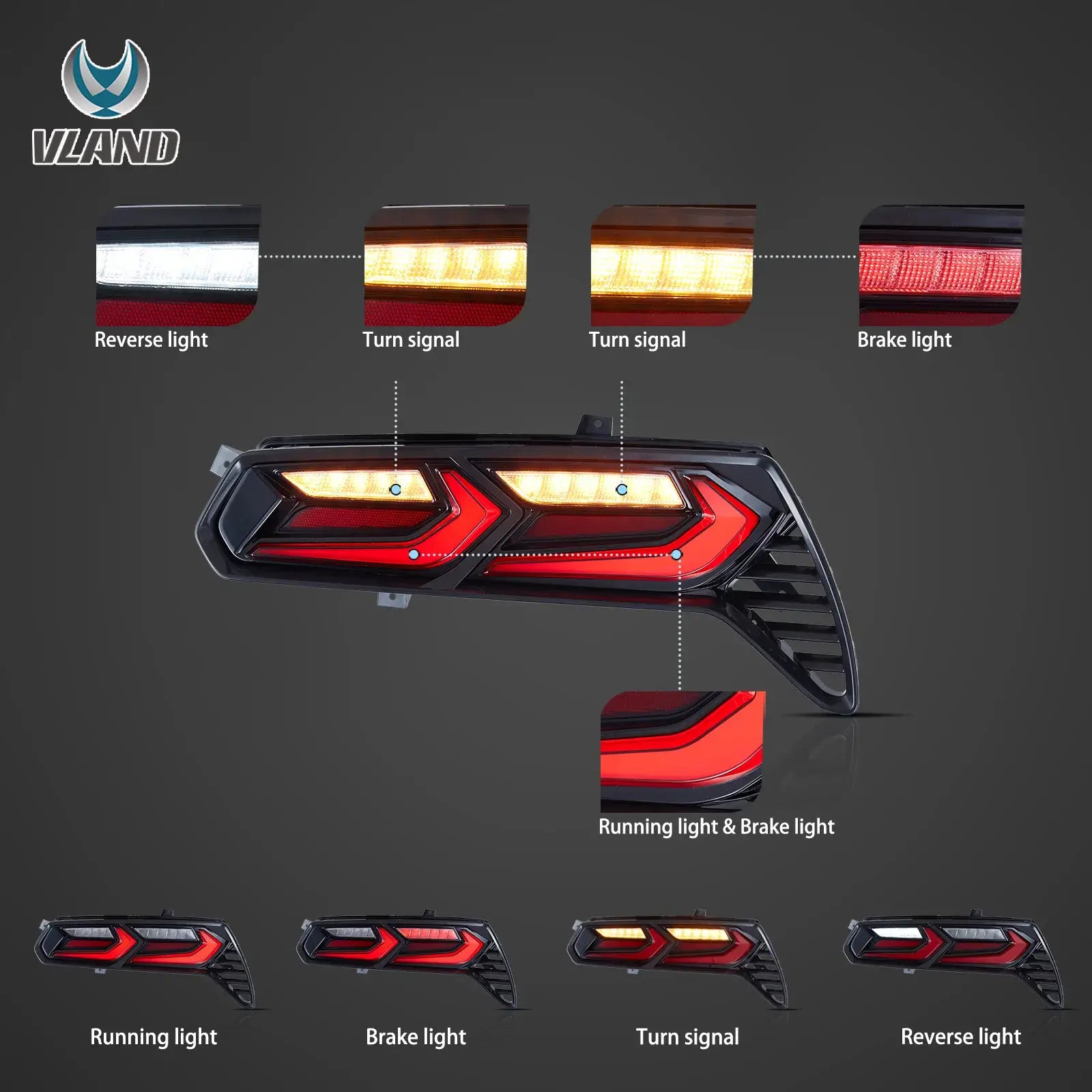 14-19 Chevrolet Corvette C7 Vland Full LED bakljus med sekventiell blinkers - 4