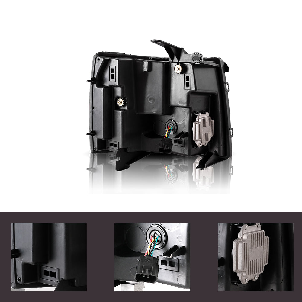 VLAND Projector LED strålkastare Fit för 2007-2014 Silverado 1500 2500 HD 3500 HD - 12