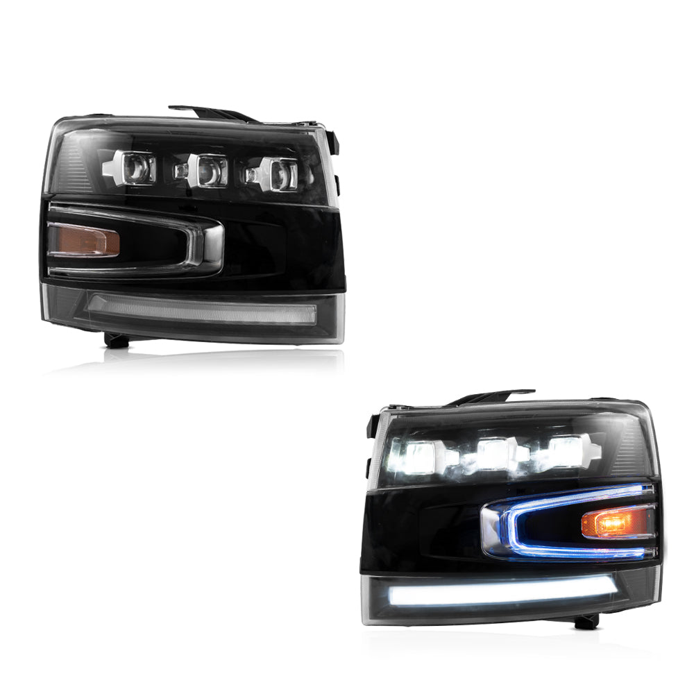 VLAND Projector LED strålkastare Fit för 2007-2014 Silverado 1500 2500 HD 3500 HD - 4